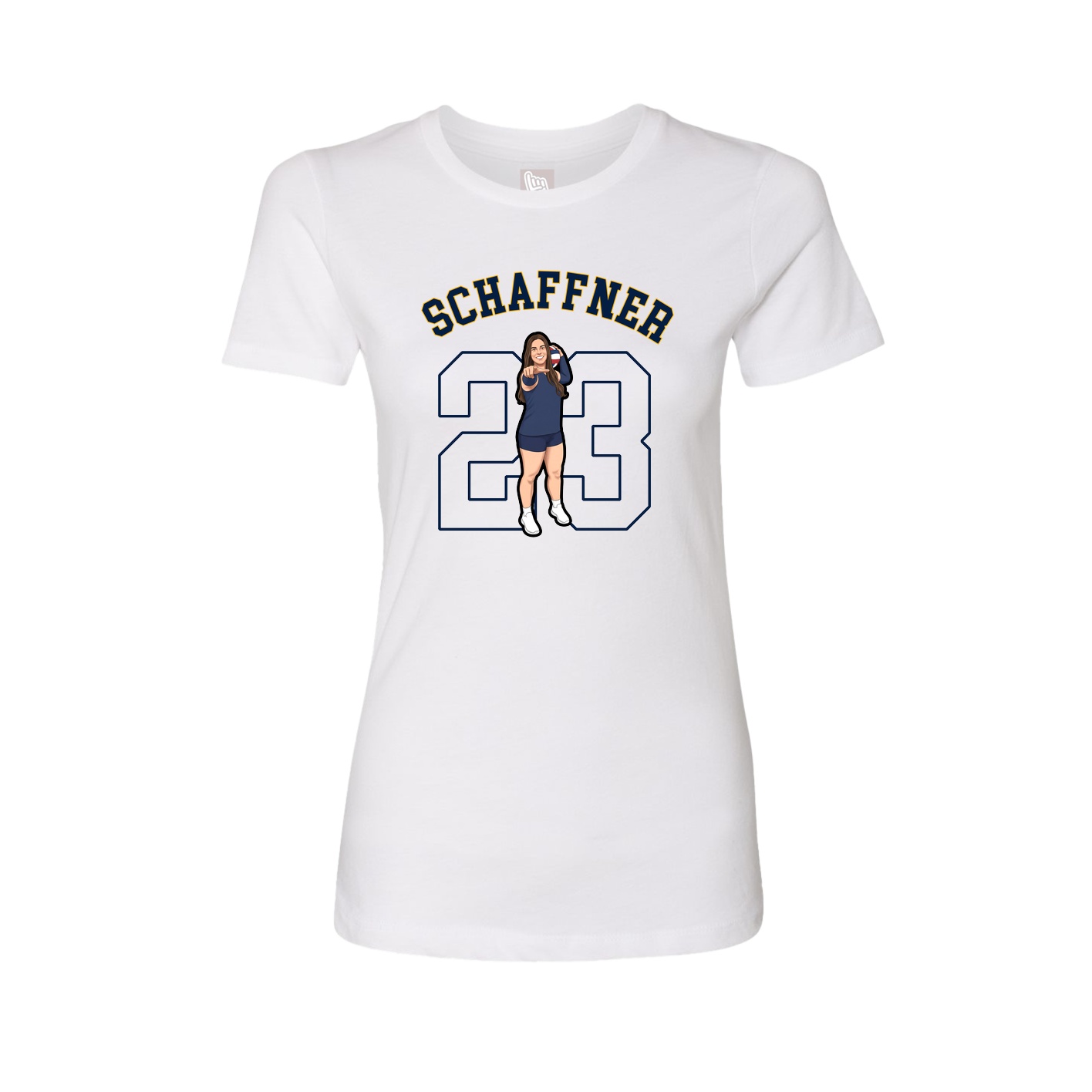 Fitted Women's Tee — Shirsey Arch in White