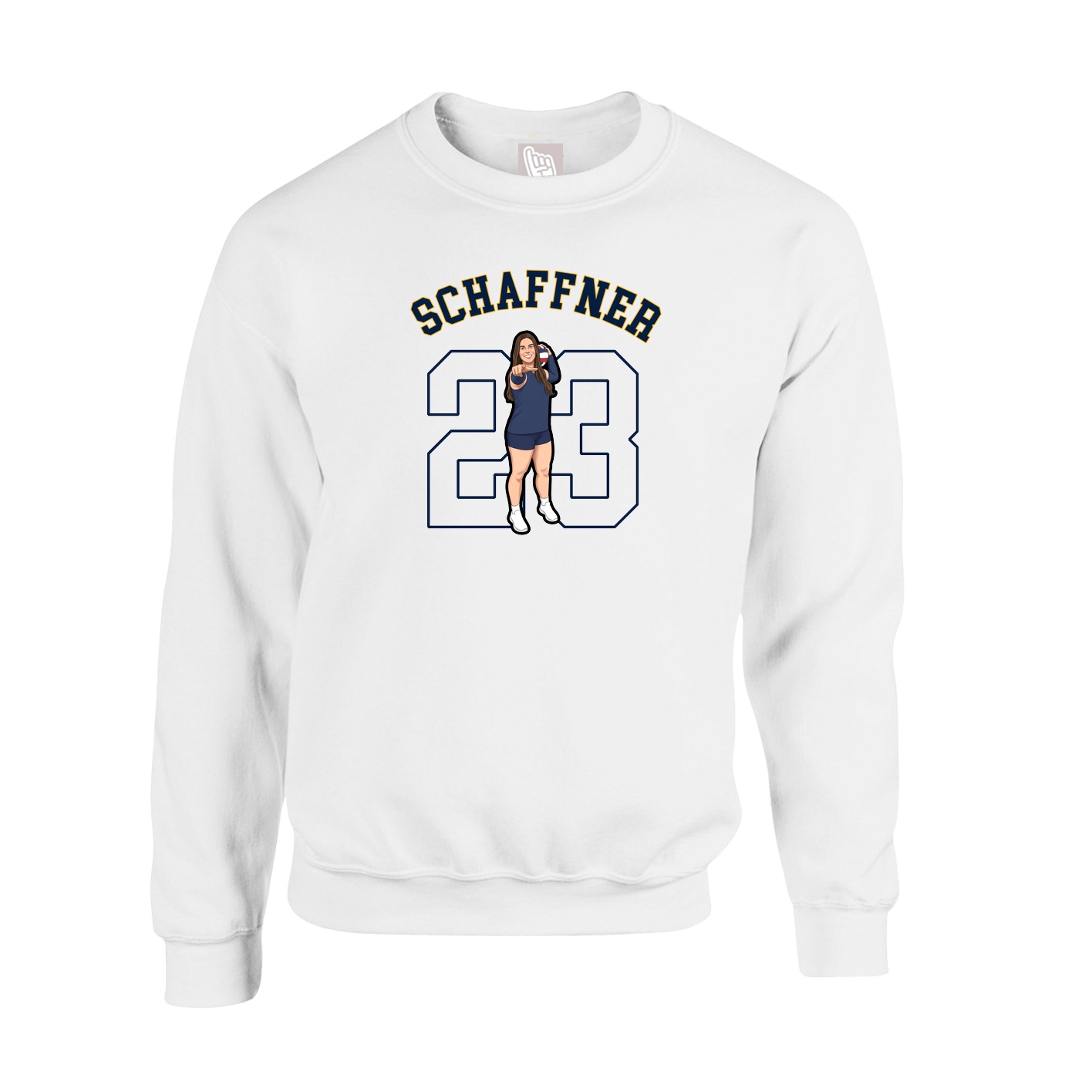 Fleece Crew — Shirsey Arch in White
