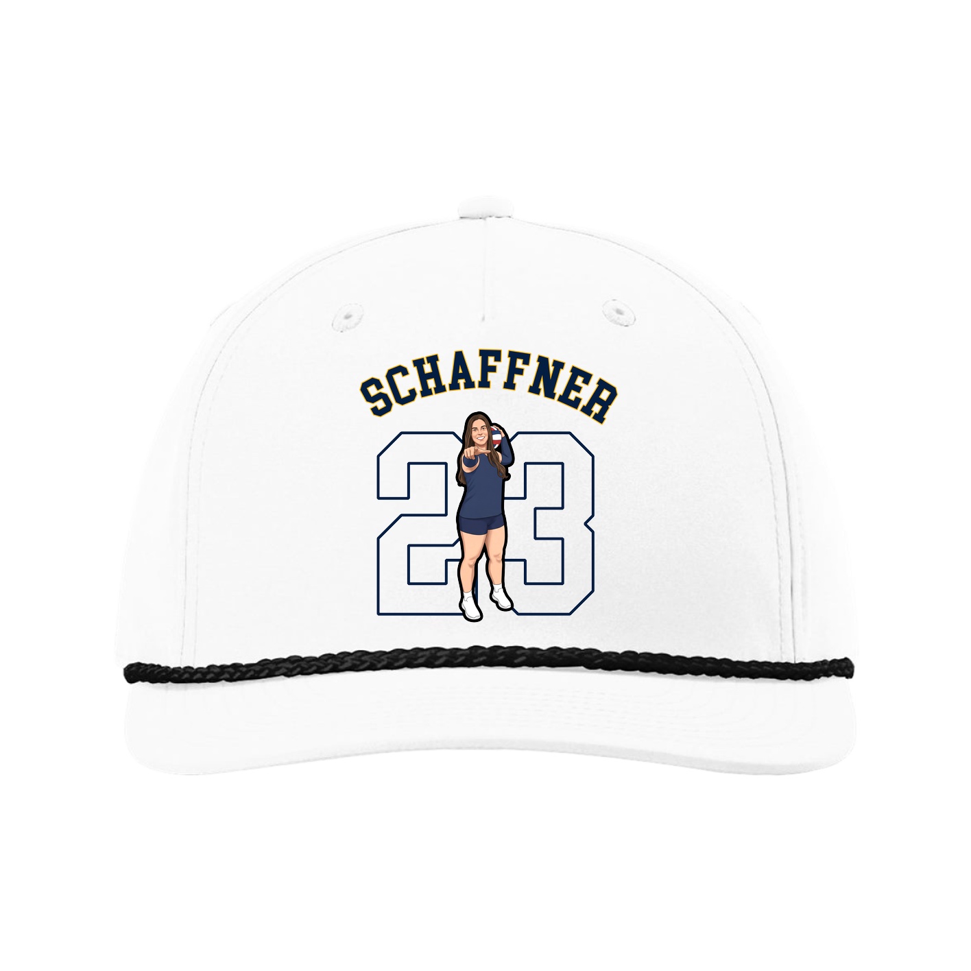 Five-Panel Classic Rope Cap — Shirsey Arch in White