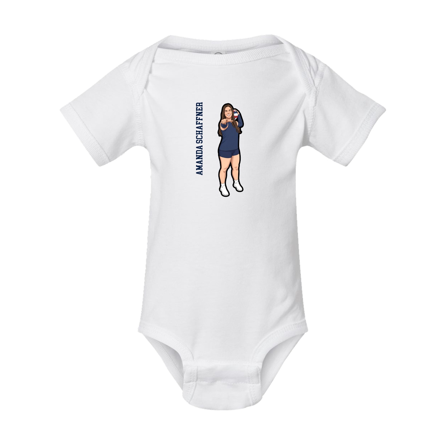 Baby Onesie — Name Vertical in White
