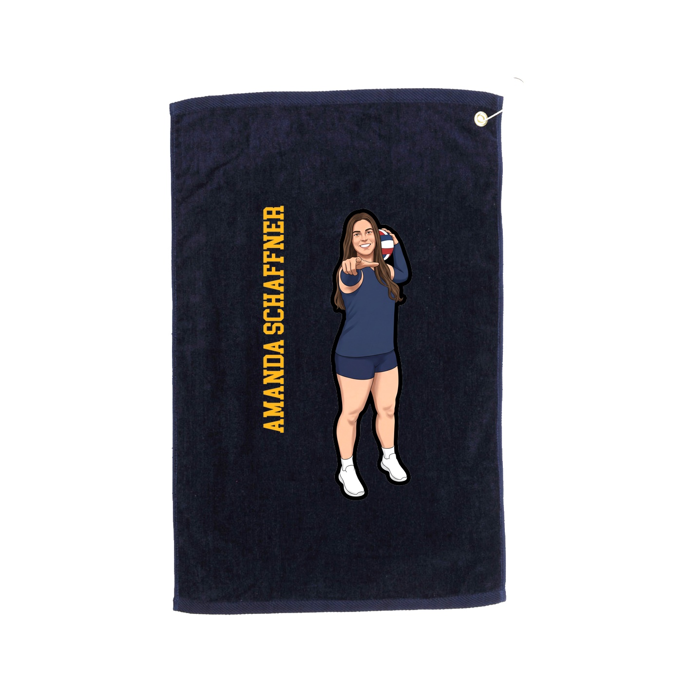 Golf Towel — Name Vertical in Navy