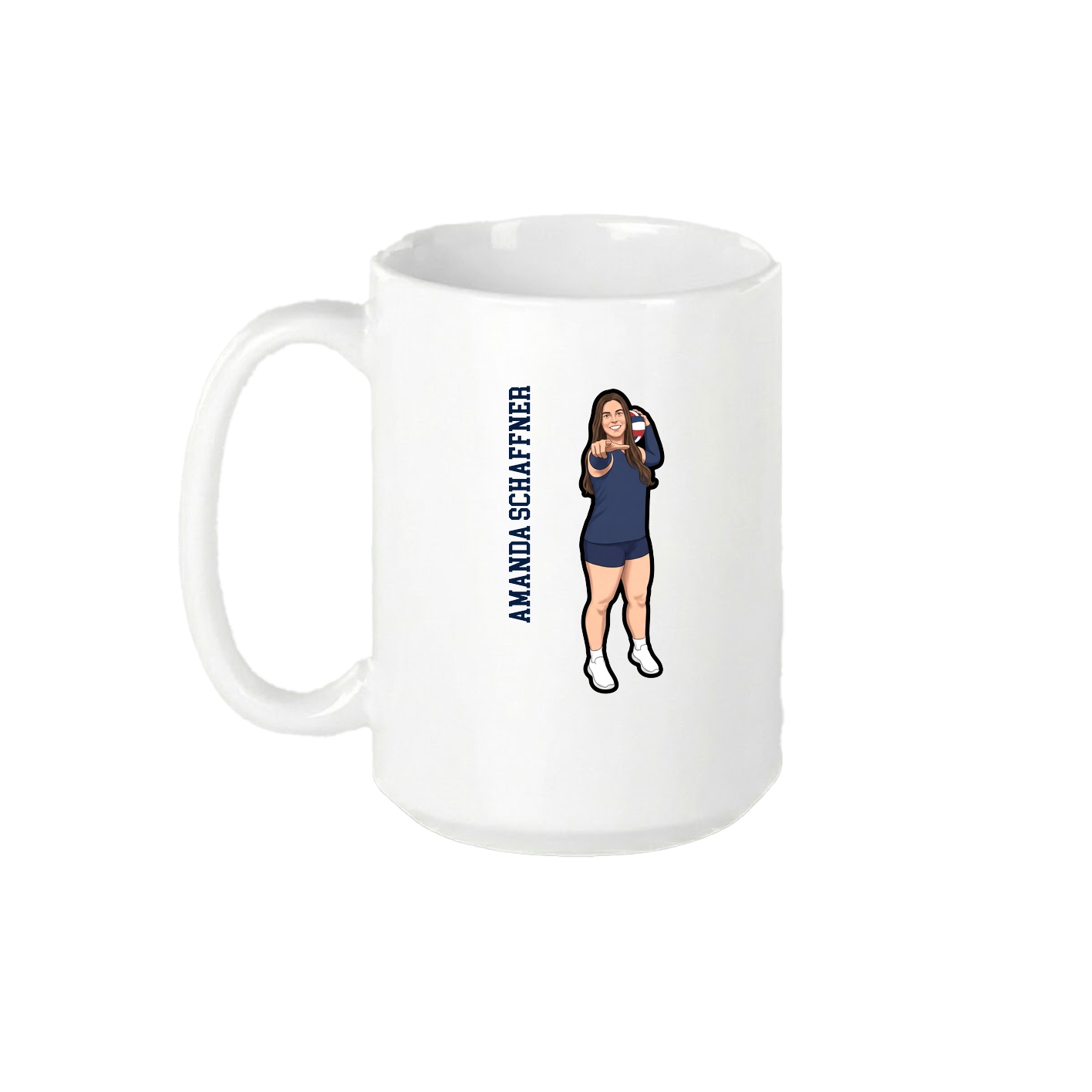 15oz Coffee Mug — Name Vertical in White