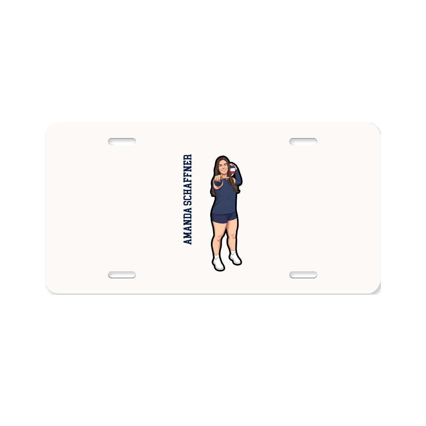 License Plate — Name Vertical in Classic