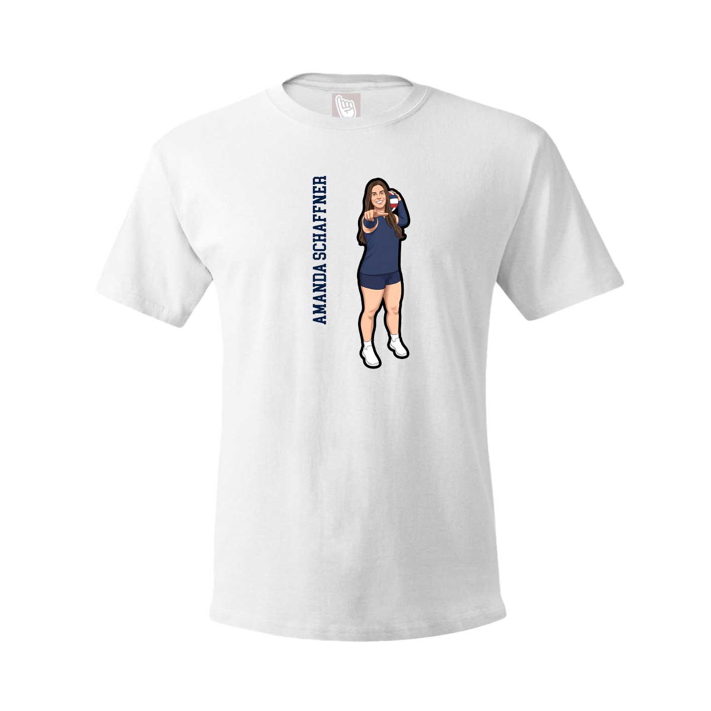 Tee — Name Vertical in White