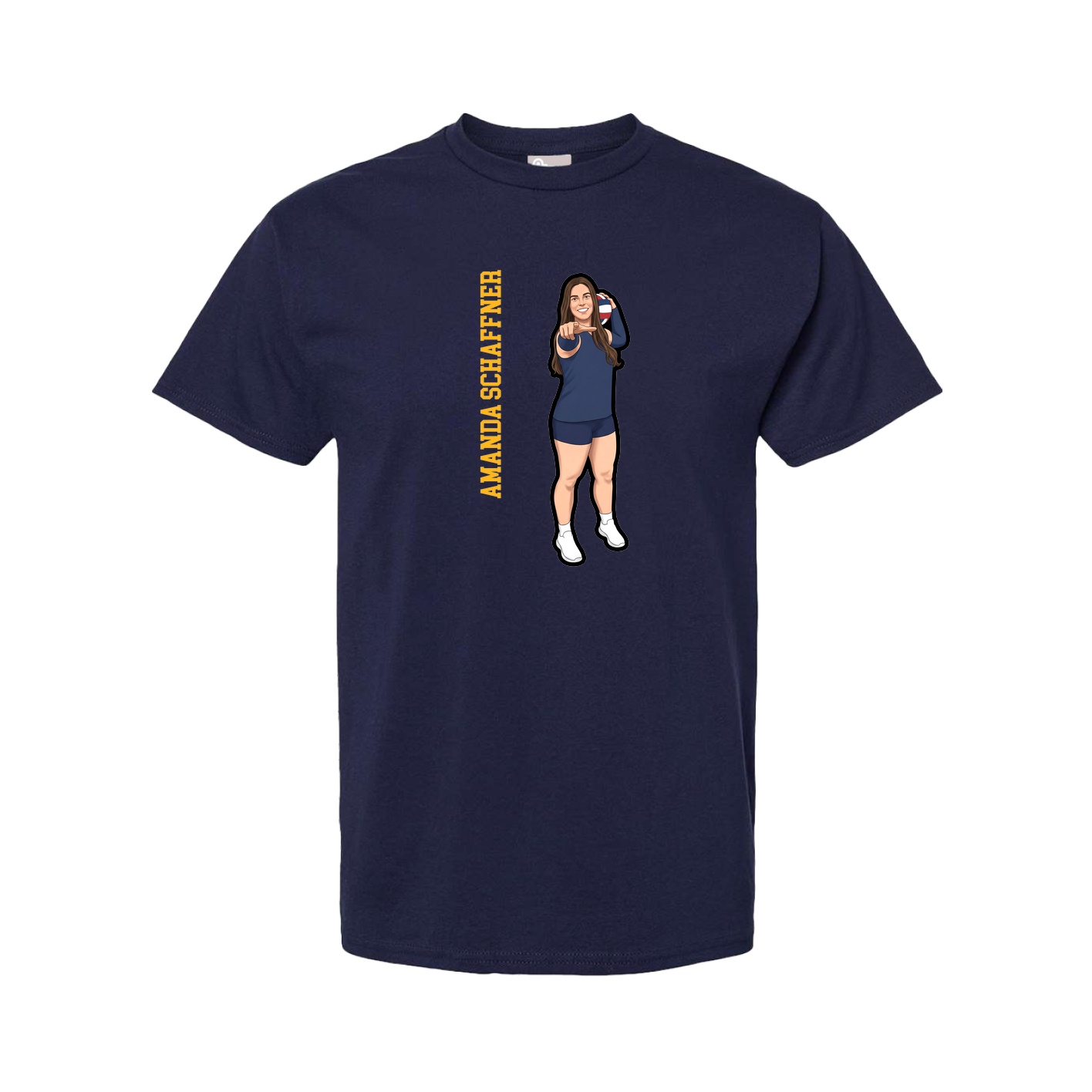 Youth Tee — Name Vertical in Navy