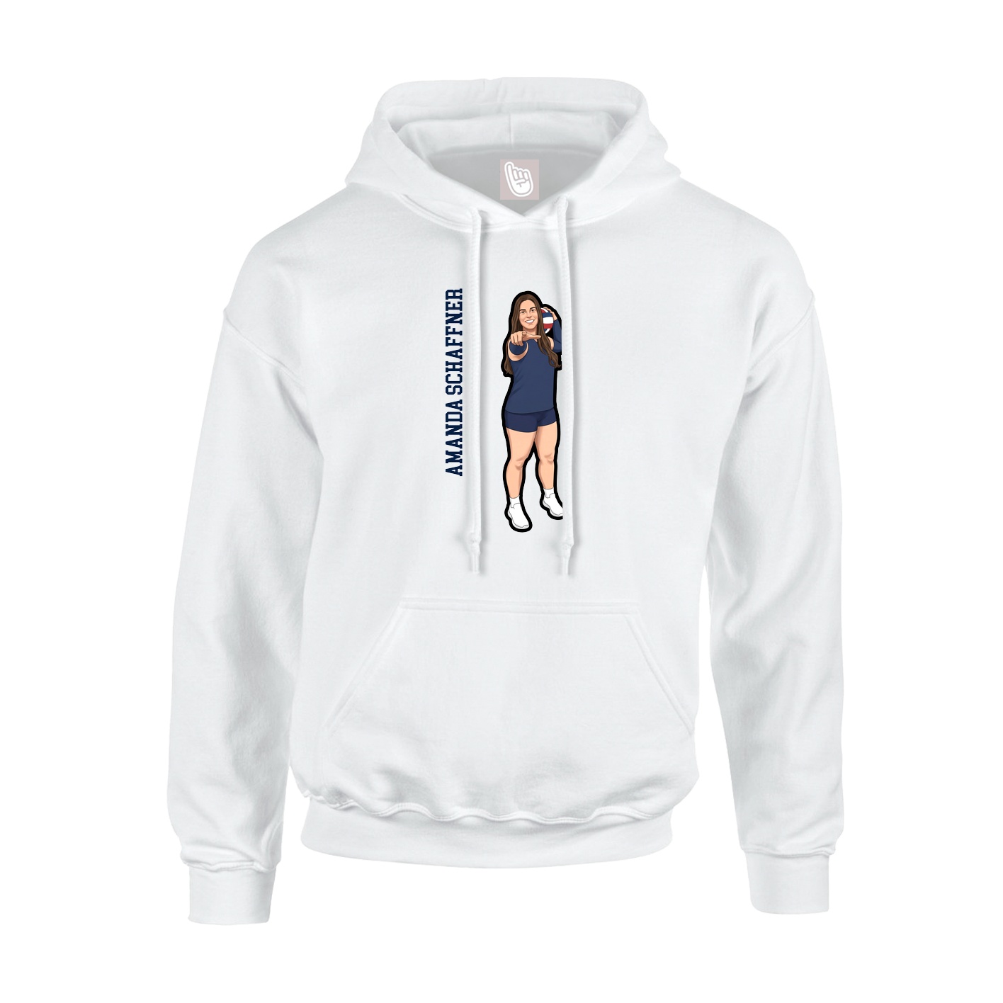 Youth Hoodie — Name Vertical in White