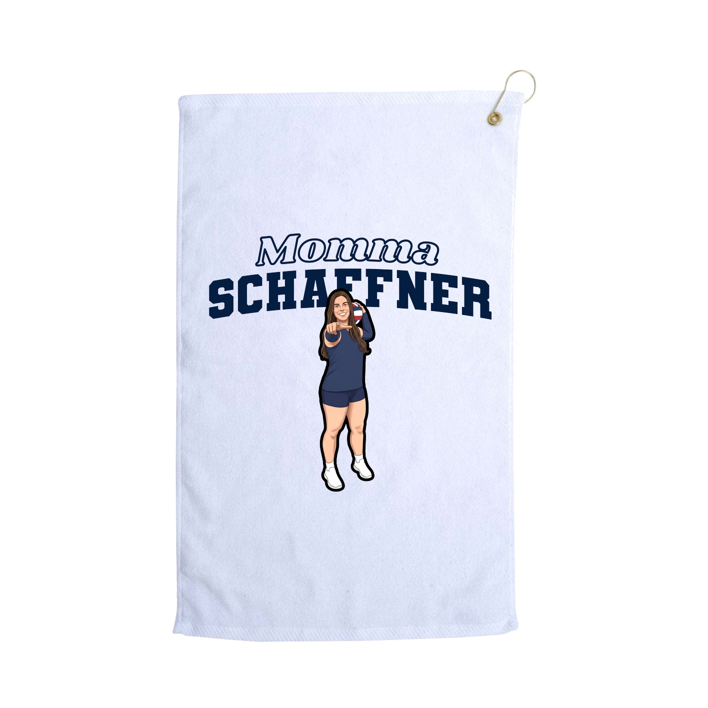 Golf Towel — Mothers Day Block in White