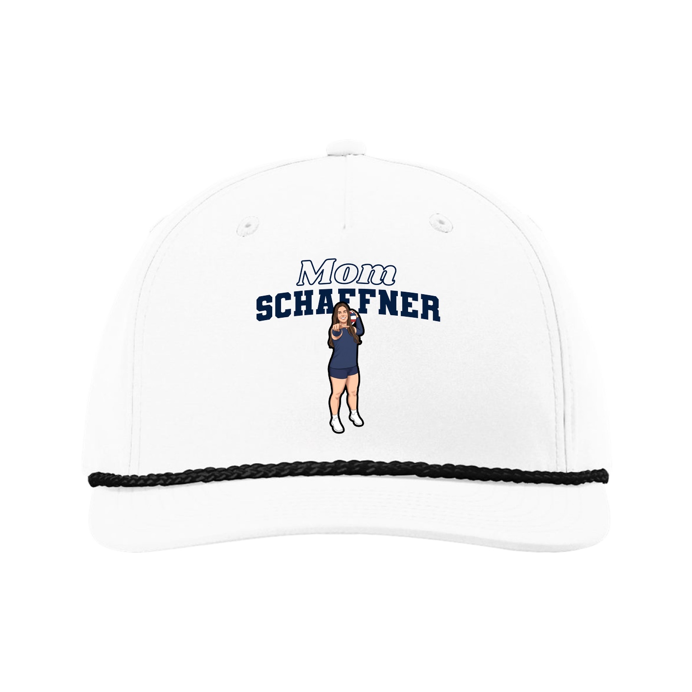 Five-Panel Classic Rope Cap — Mothers Day Block in White