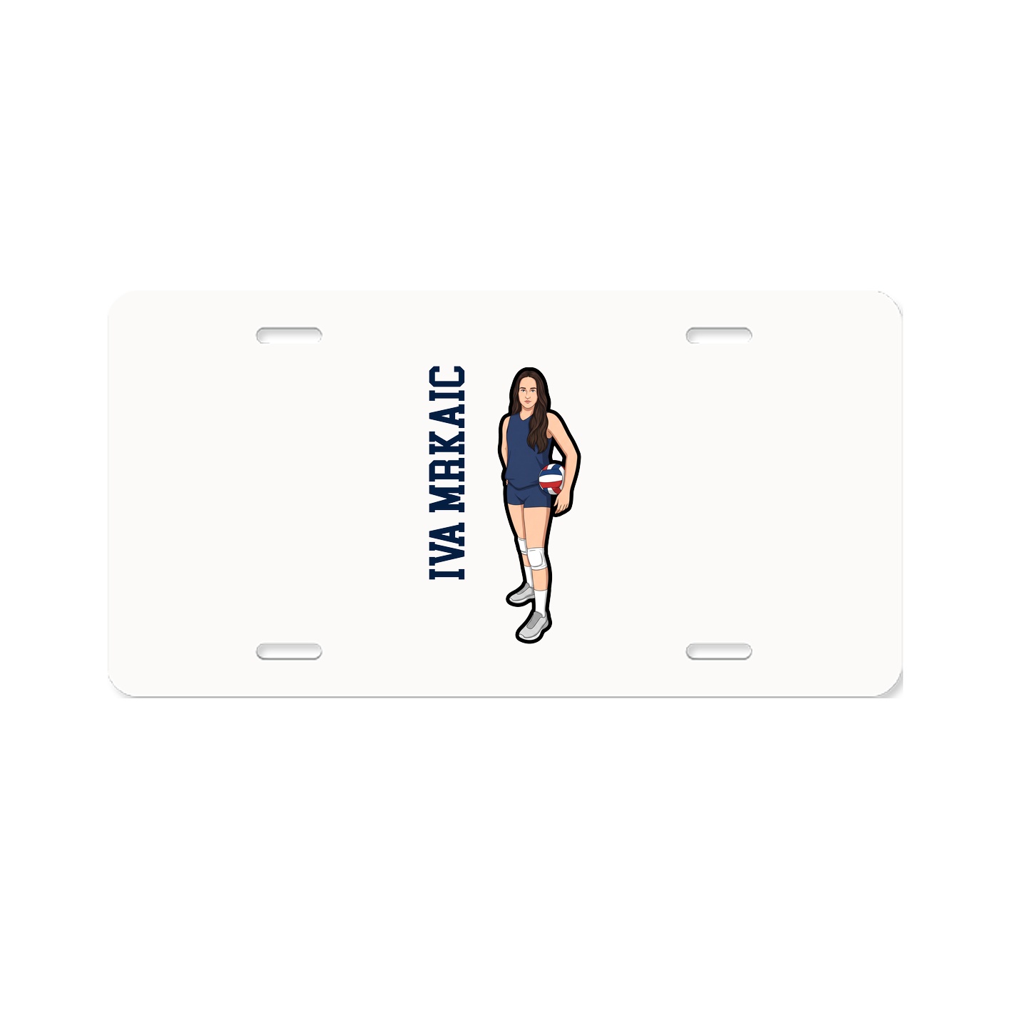 License Plate — Name Vertical in Classic