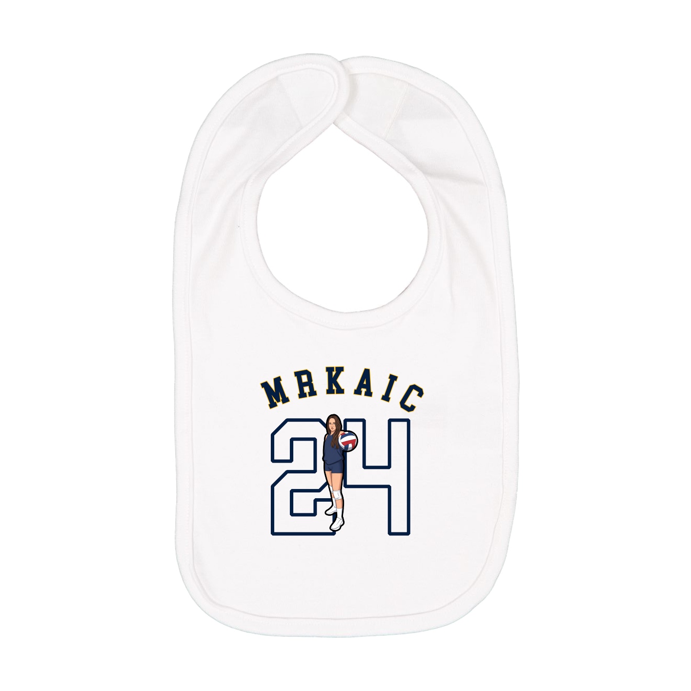 Infant Bib — Shirsey Arch in White