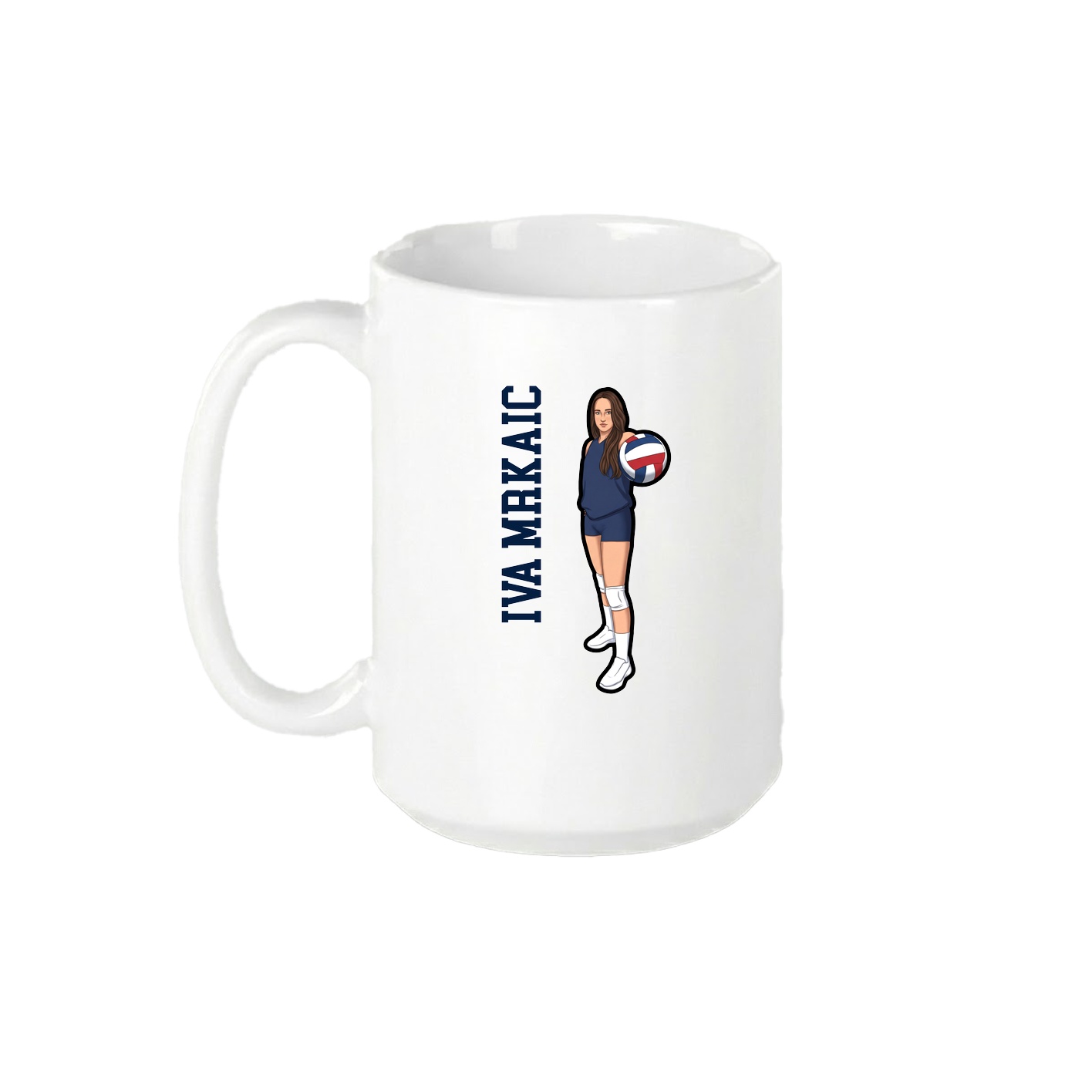 15oz Coffee Mug — Name Vertical in White
