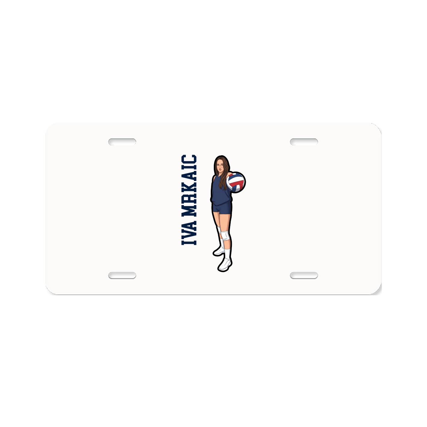 License Plate — Name Vertical in Classic