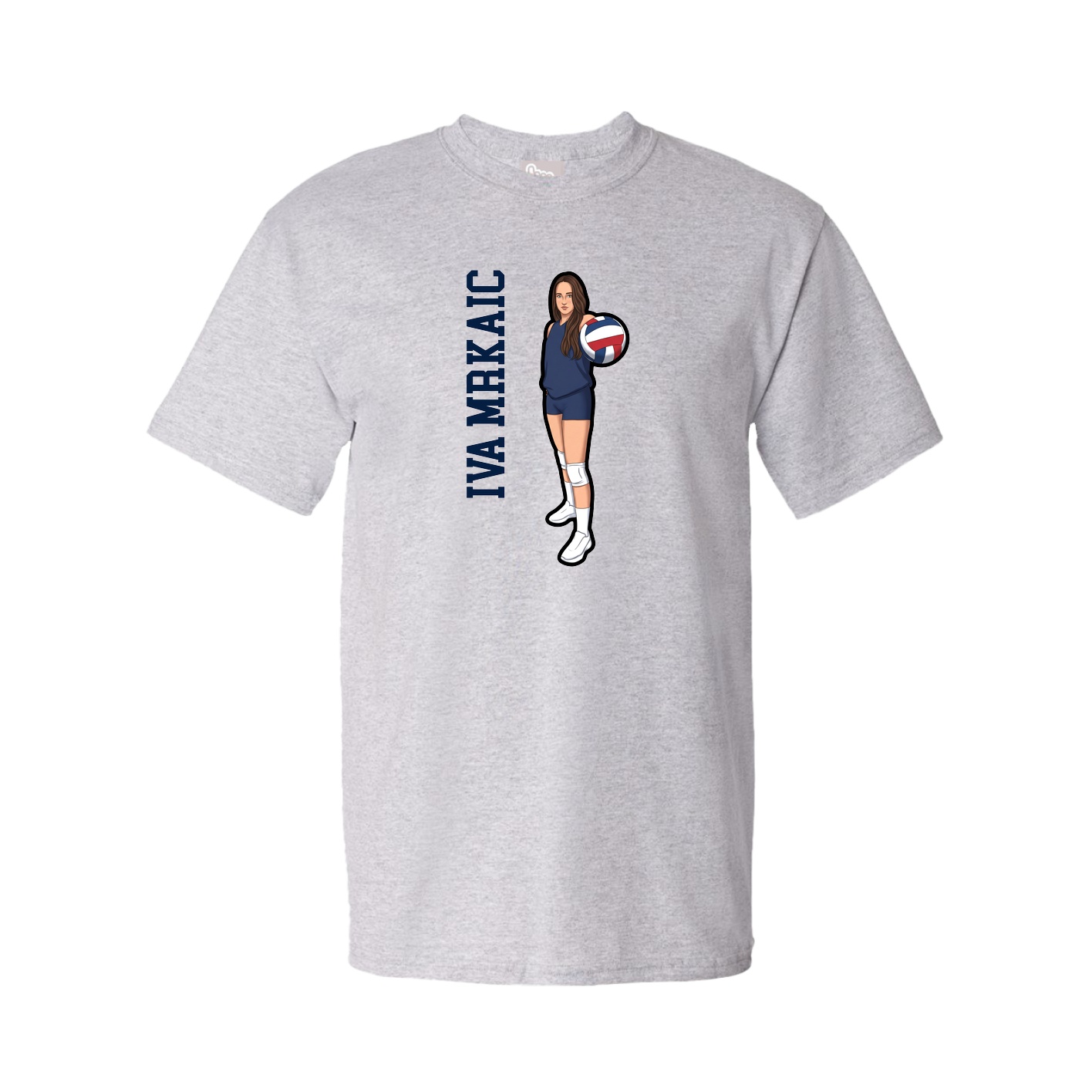 Youth Tee — Name Vertical in Grey