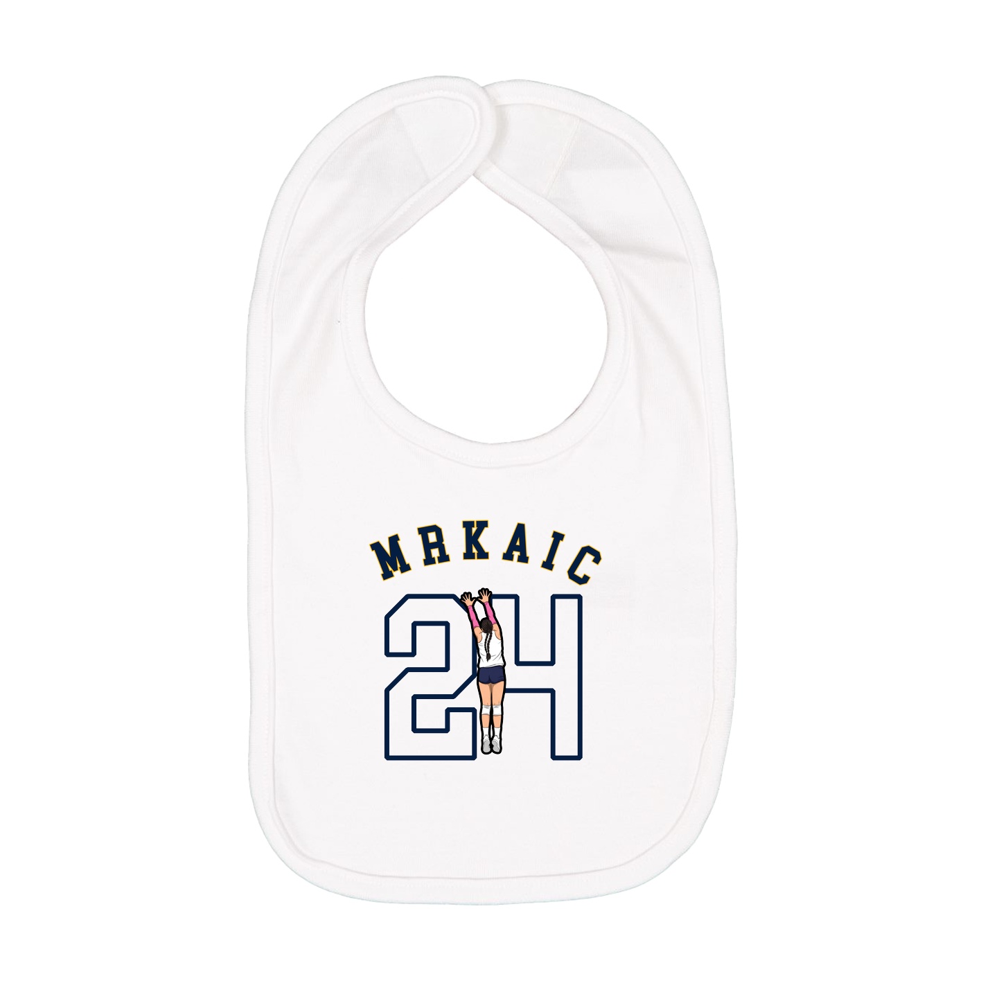Infant Bib — Shirsey Arch in White