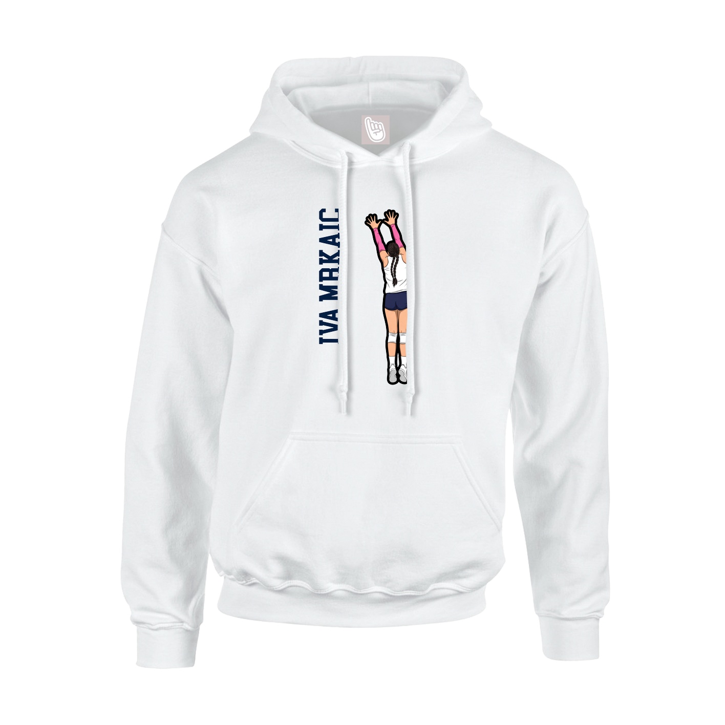 Youth Hoodie — Name Vertical in White