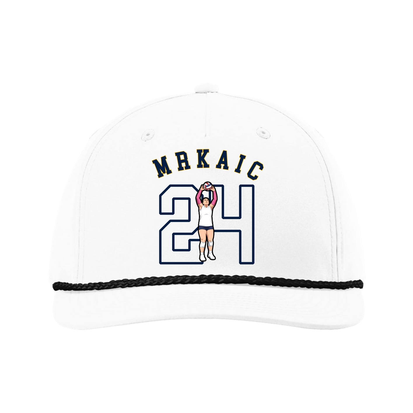 Five-Panel Classic Rope Cap — Shirsey Arch in White