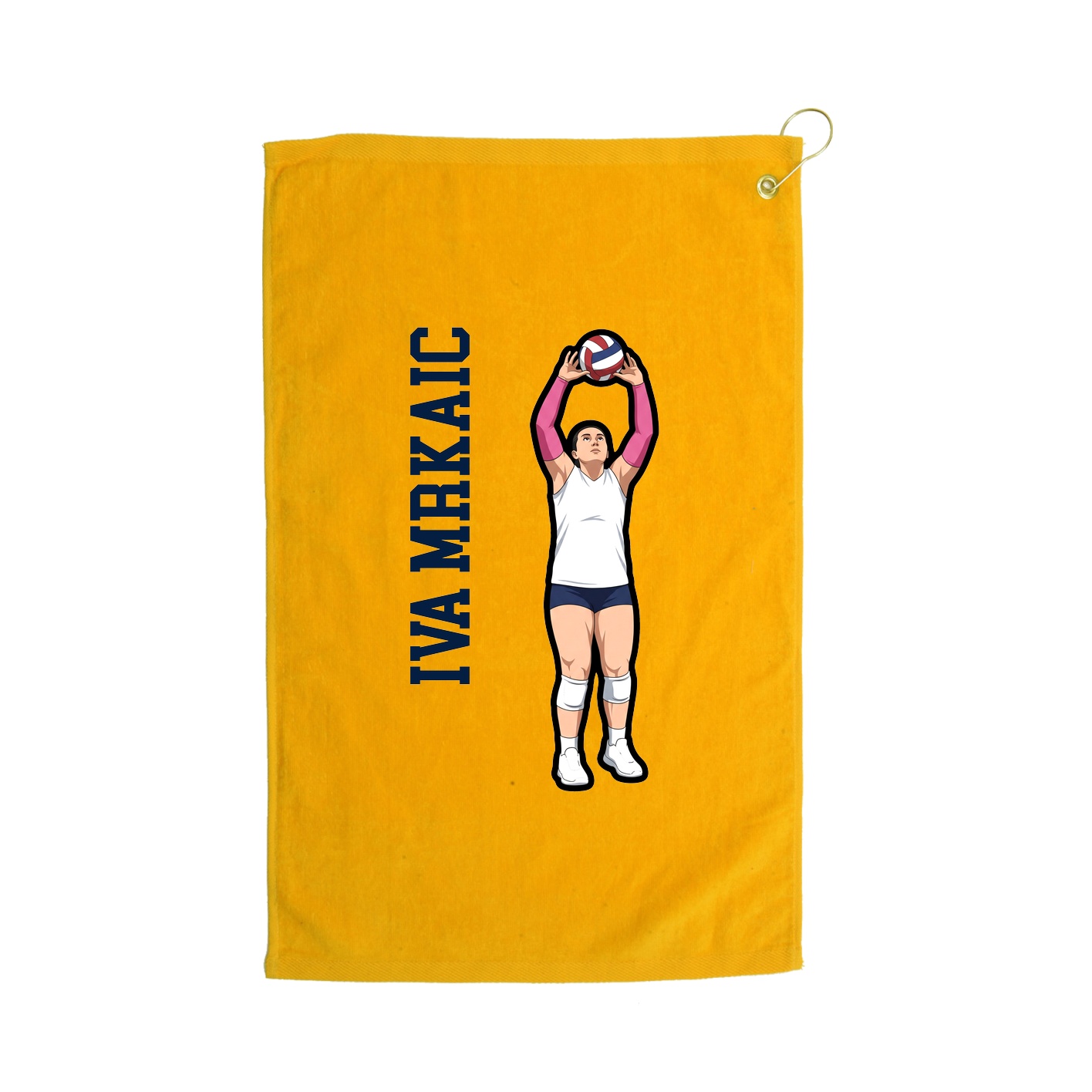 Golf Towel — Name Vertical in Gold
