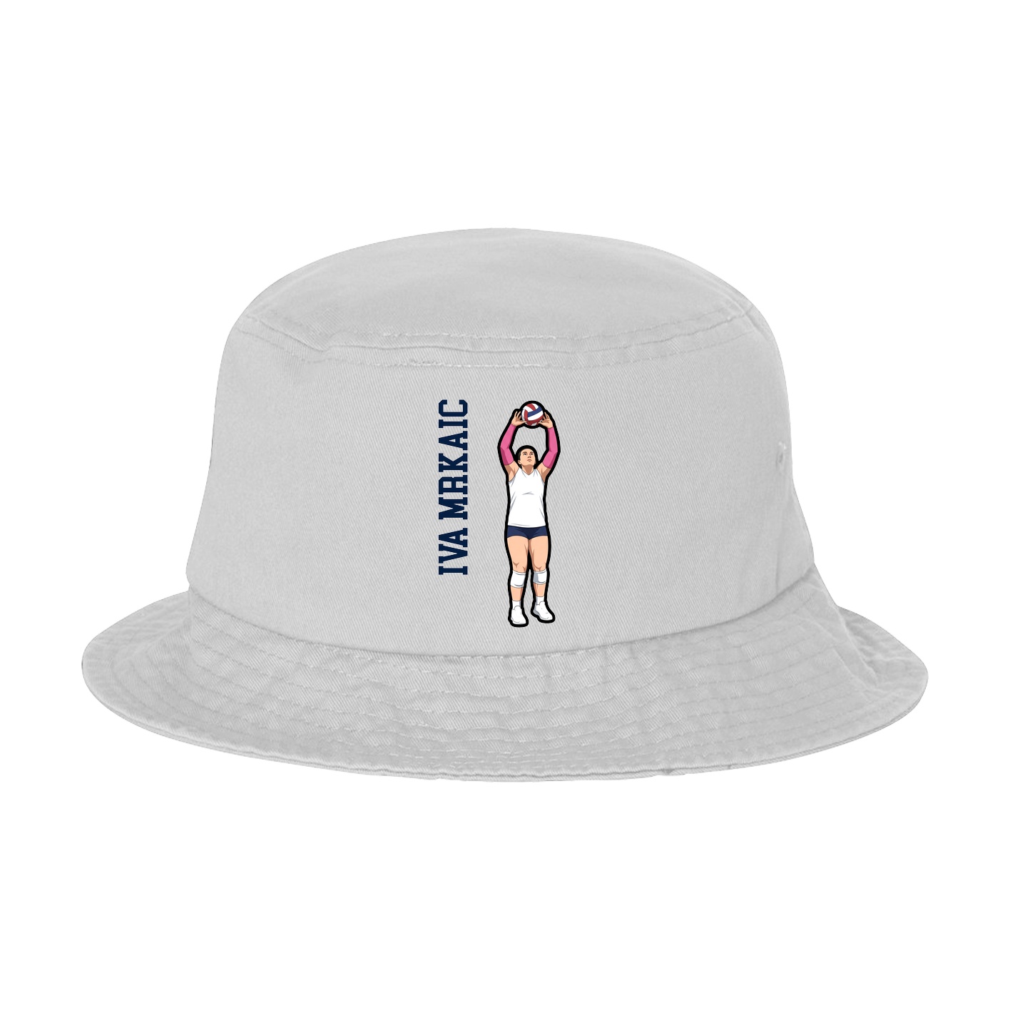 Bucket Cap — Name Vertical in White