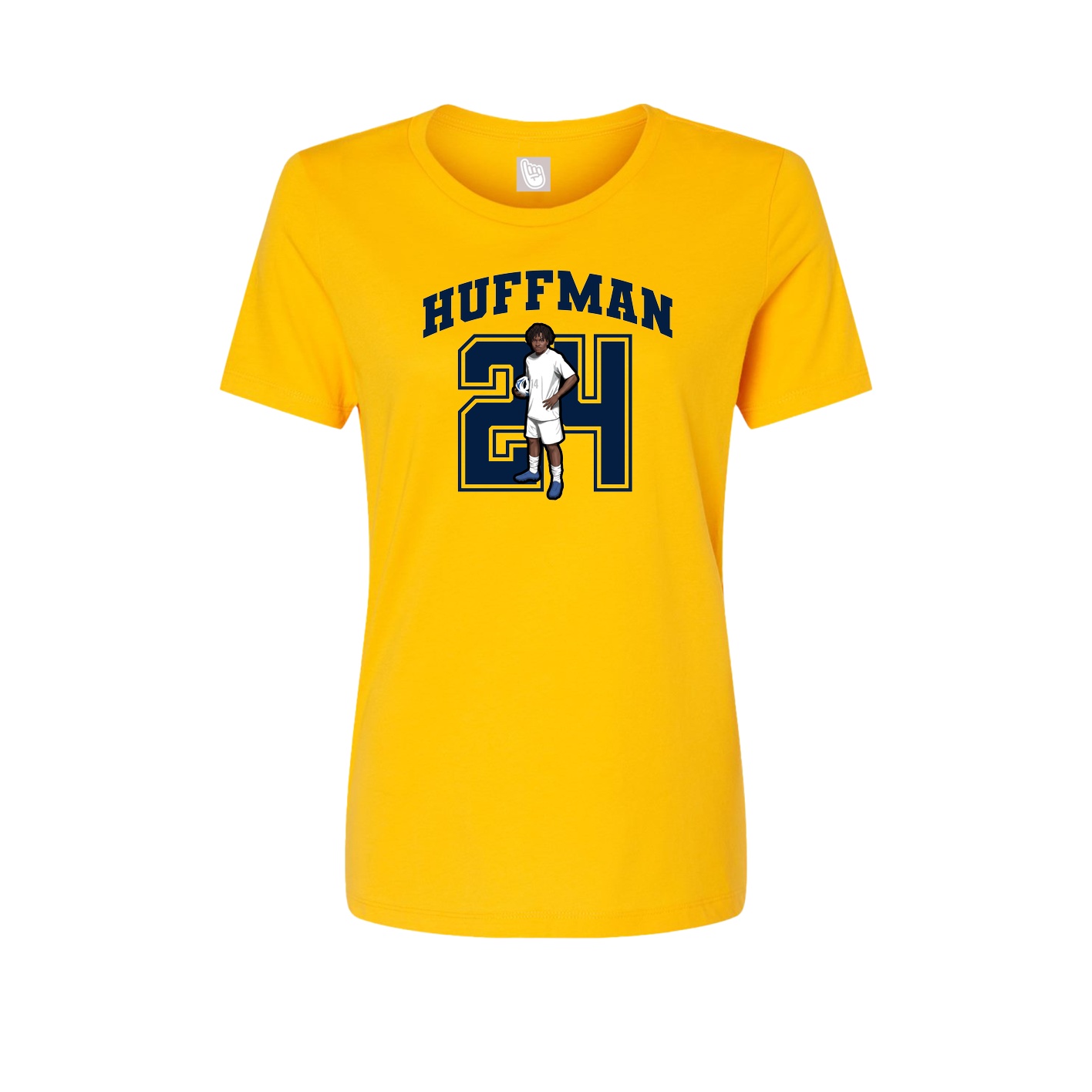 Fitted Women's Tee — Number in Gold