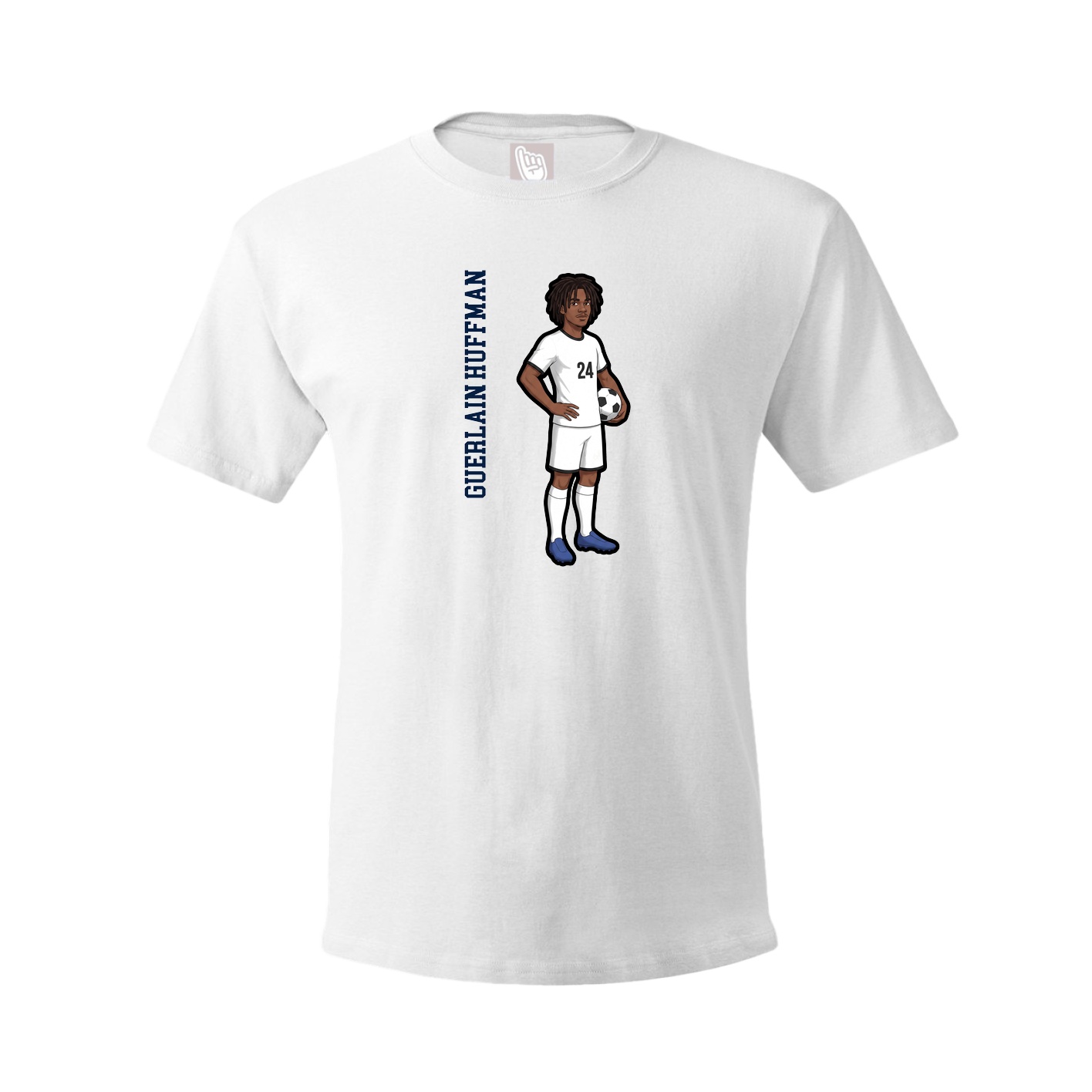 Youth Tee — Name Vertical in White