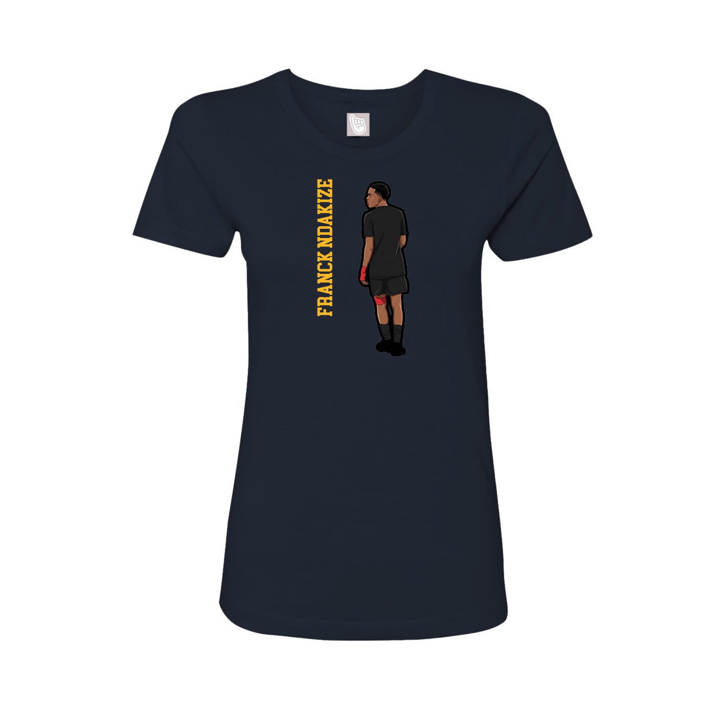 Fitted Women's Tee — Name Vertical in Navy