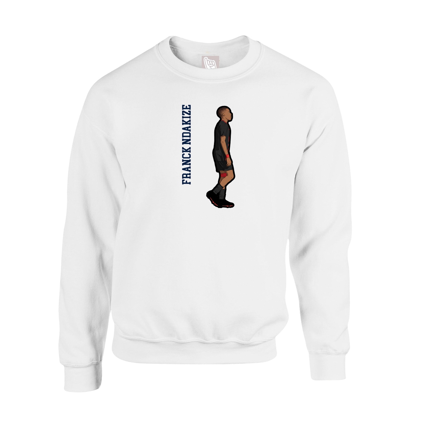 Fleece Crew — Name Vertical in White