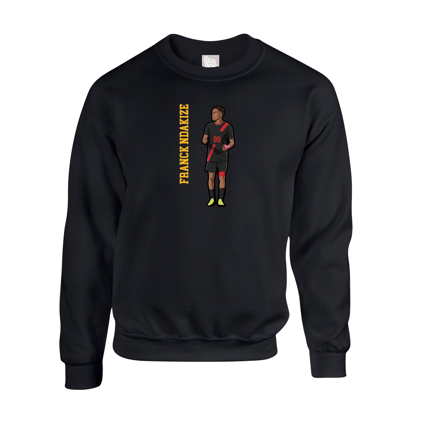 Fleece Crew — Name Vertical in Black