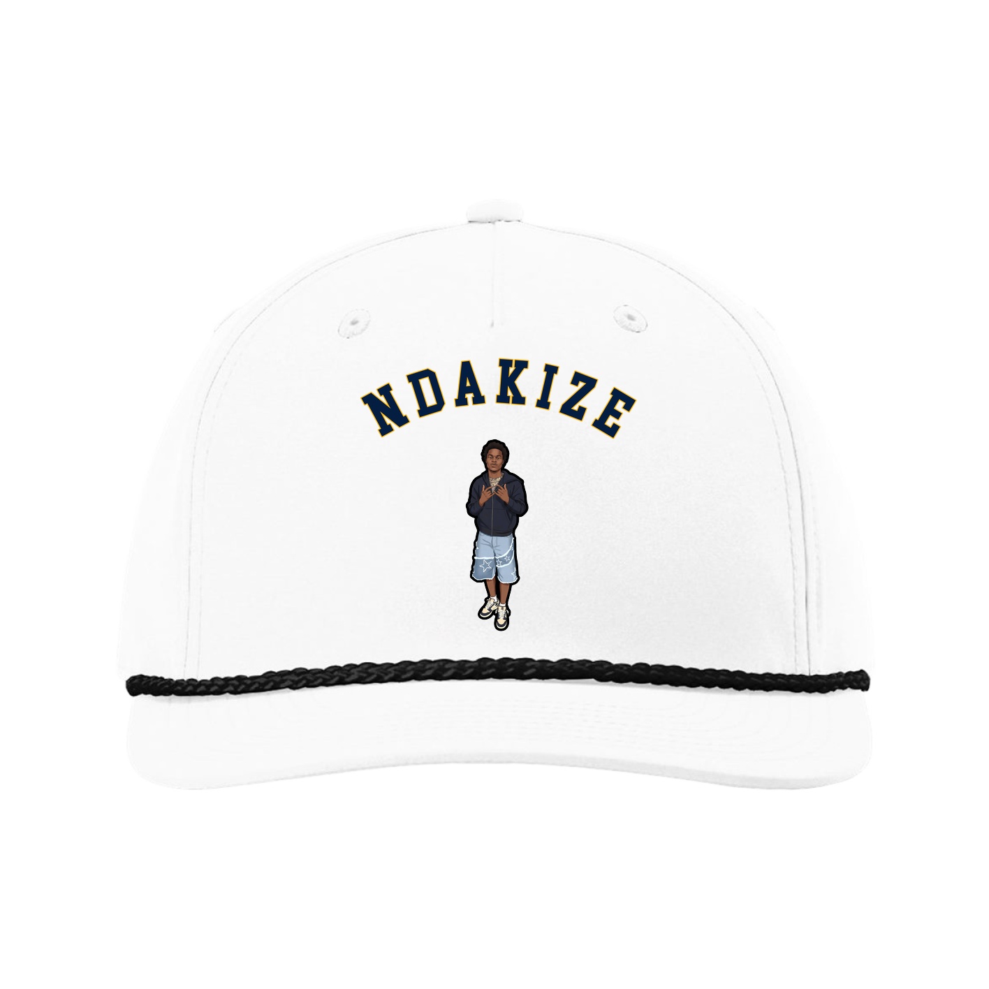 Five-Panel Classic Rope Cap — Shirsey Arch in White
