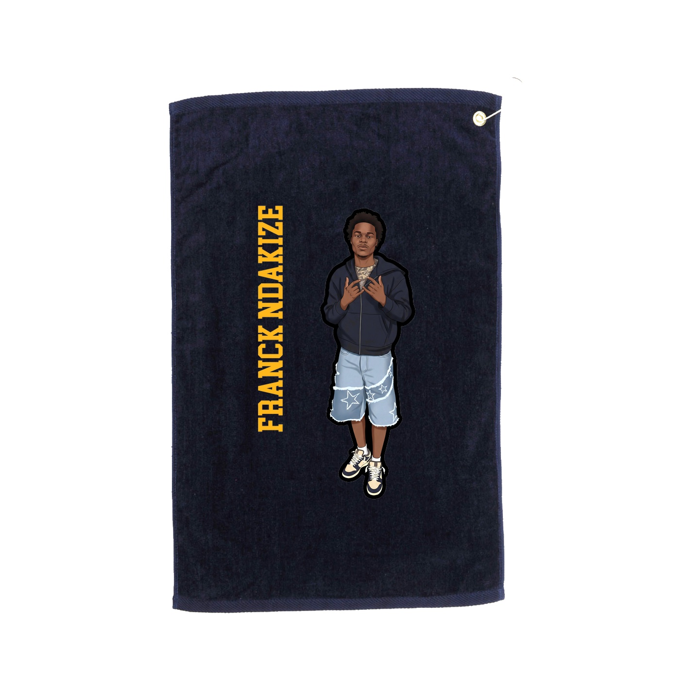 Golf Towel — Name Vertical in Navy