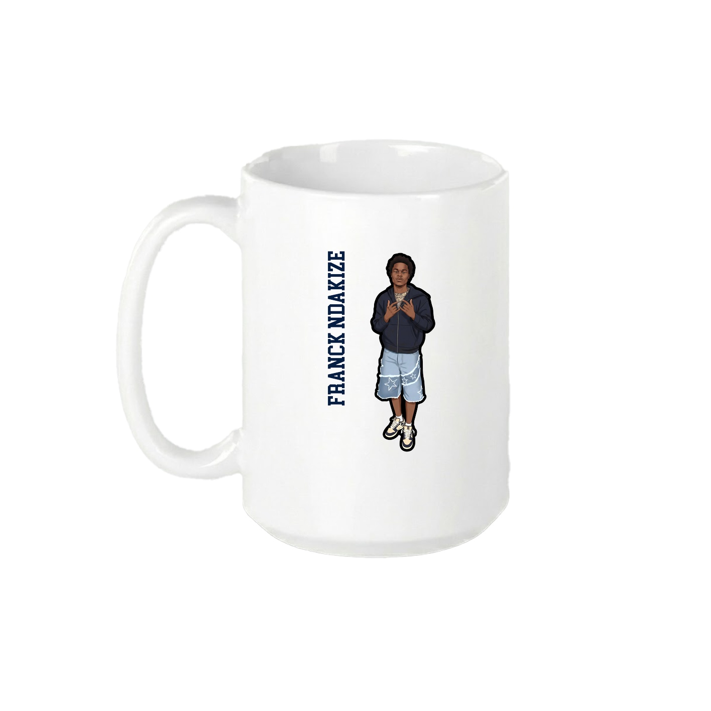 15oz Coffee Mug — Name Vertical in White