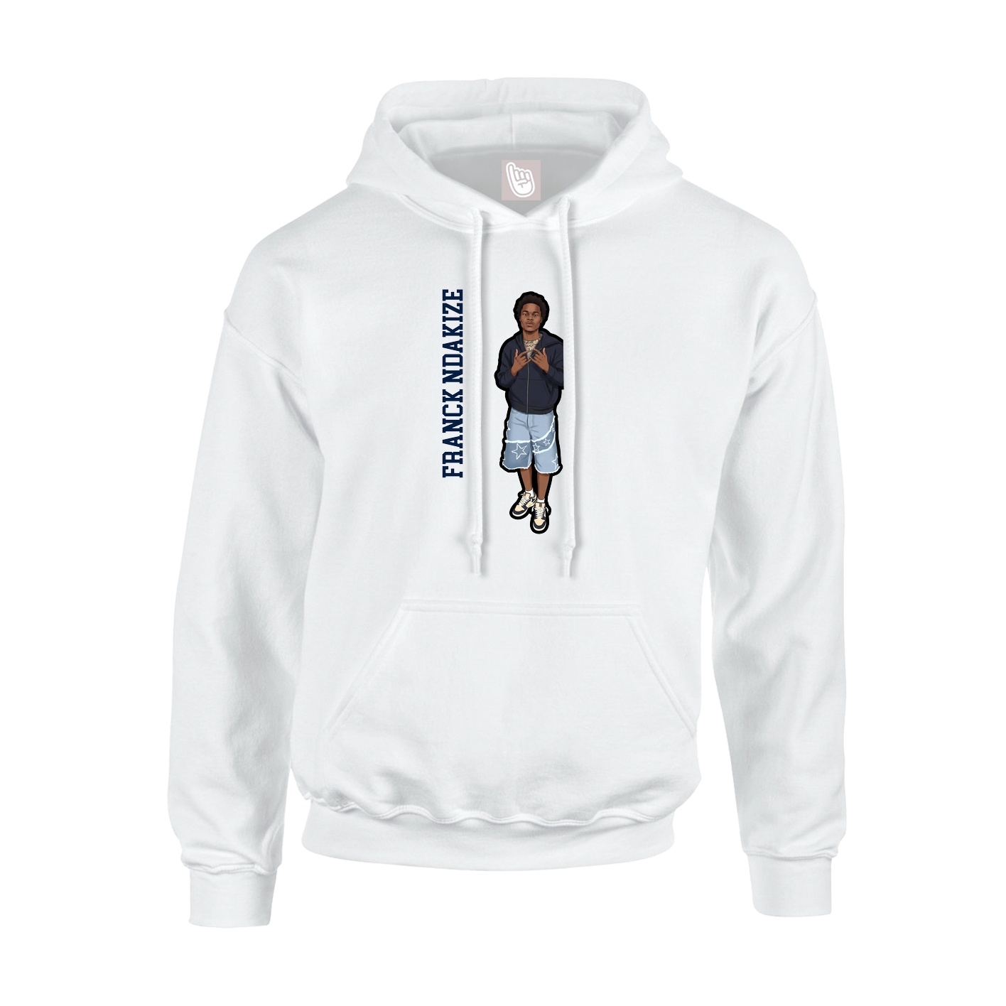 Youth Hoodie — Name Vertical in White