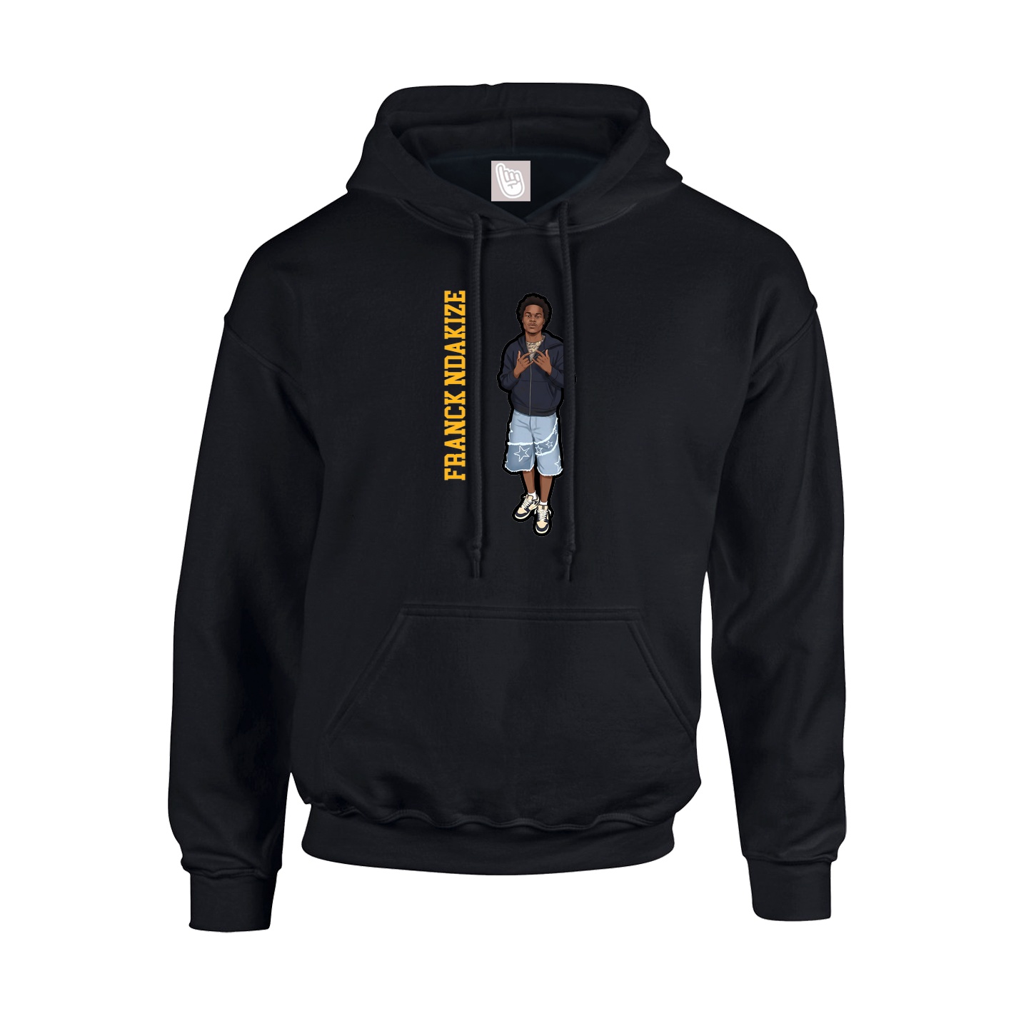Youth Hoodie — Name Vertical in Black