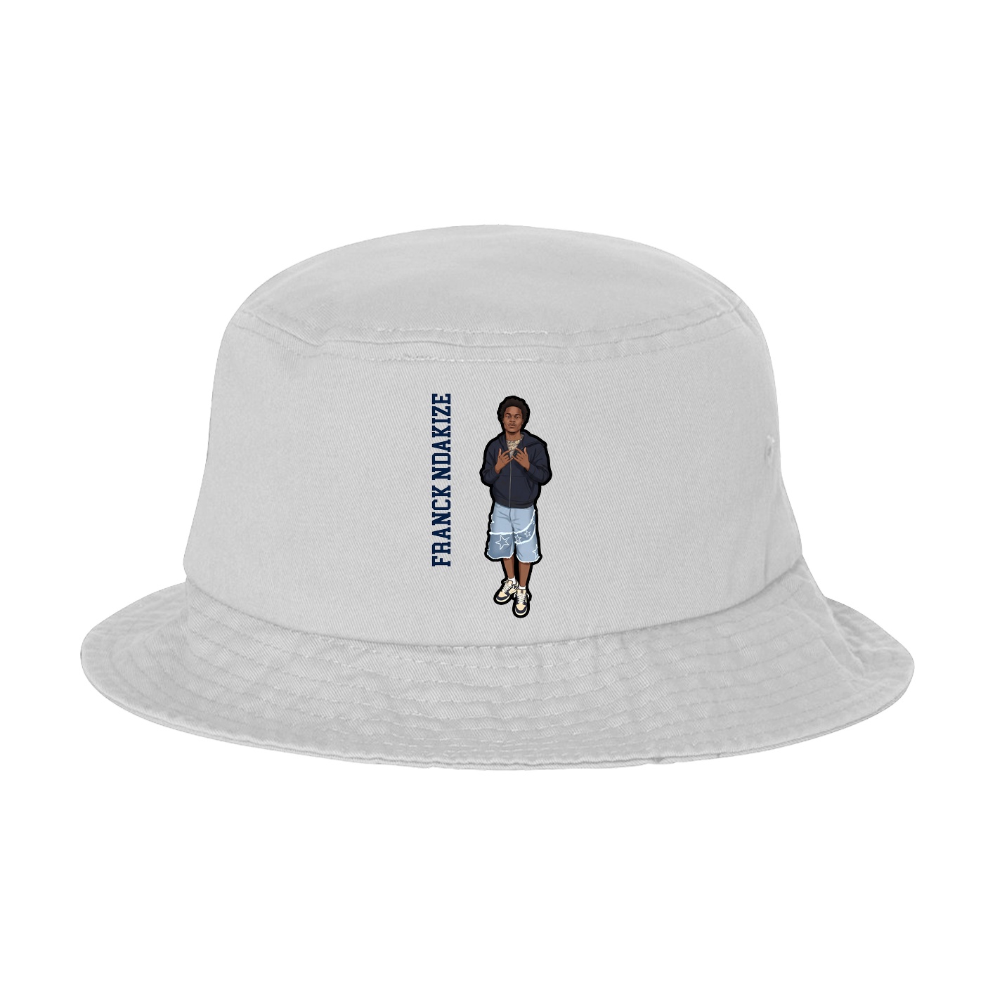 Bucket Cap — Name Vertical in White