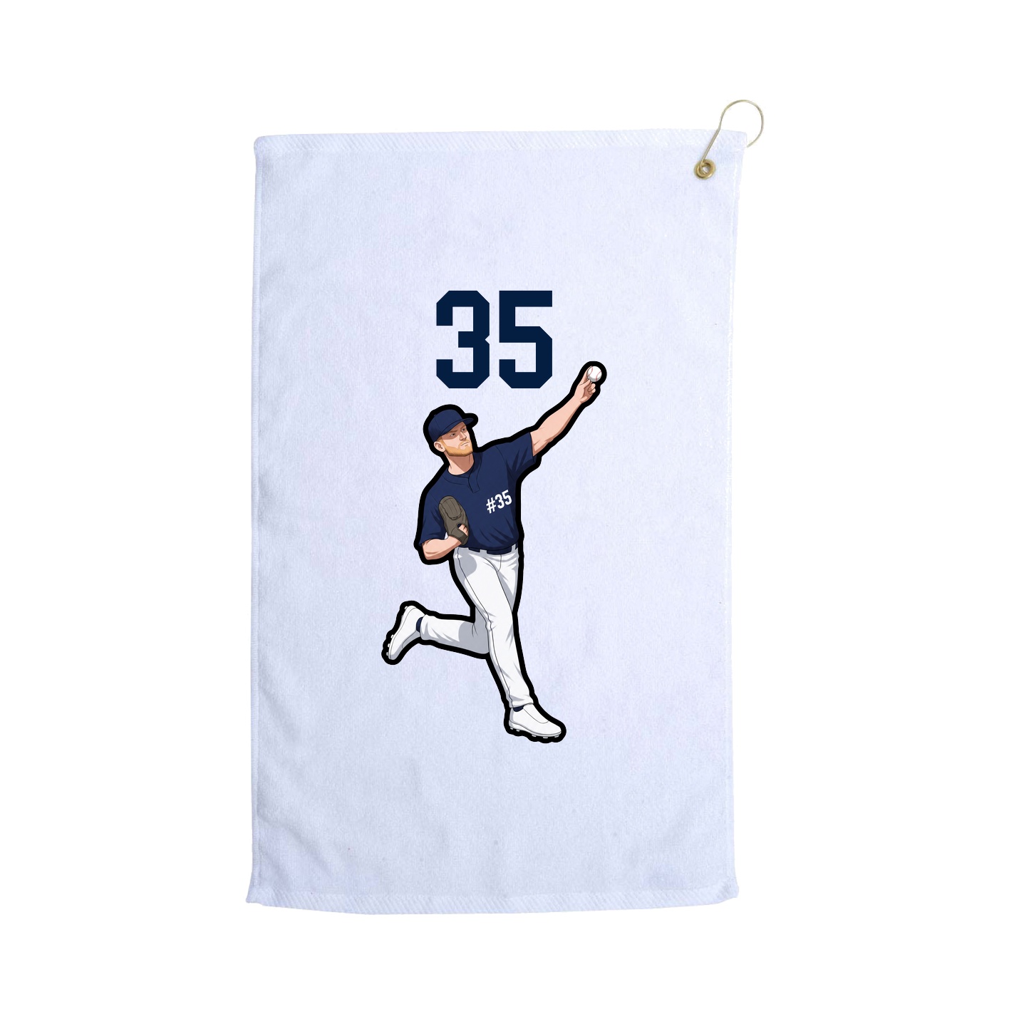 Golf Towel — Number Top in White