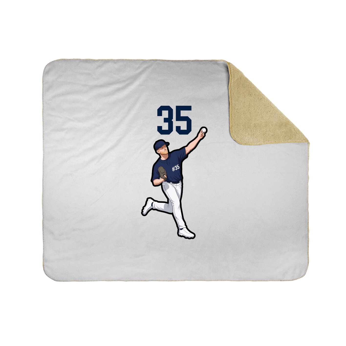 Throw Blanket — Number Top in White
