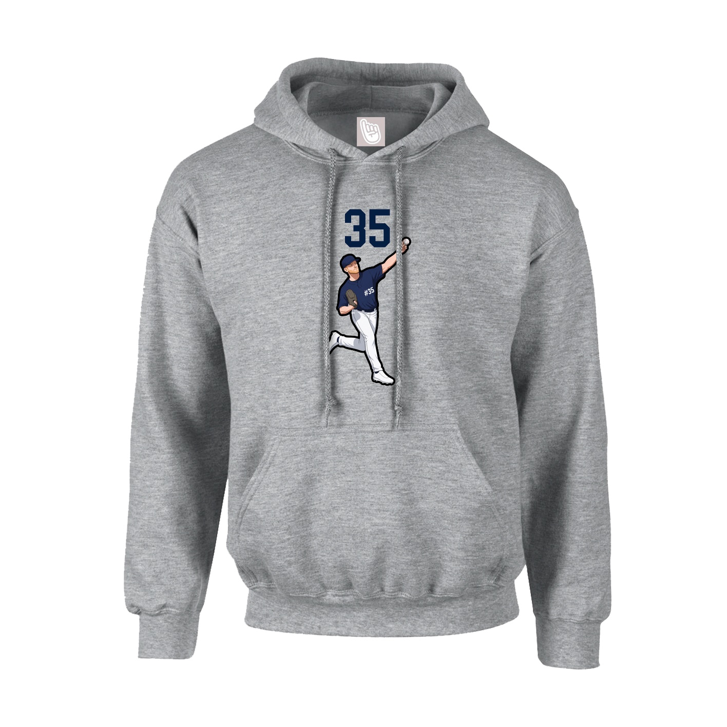 Youth Hoodie — Number Top in Grey