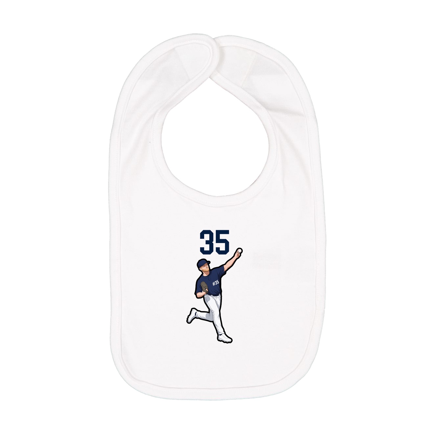 Infant Bib — Number Top in White