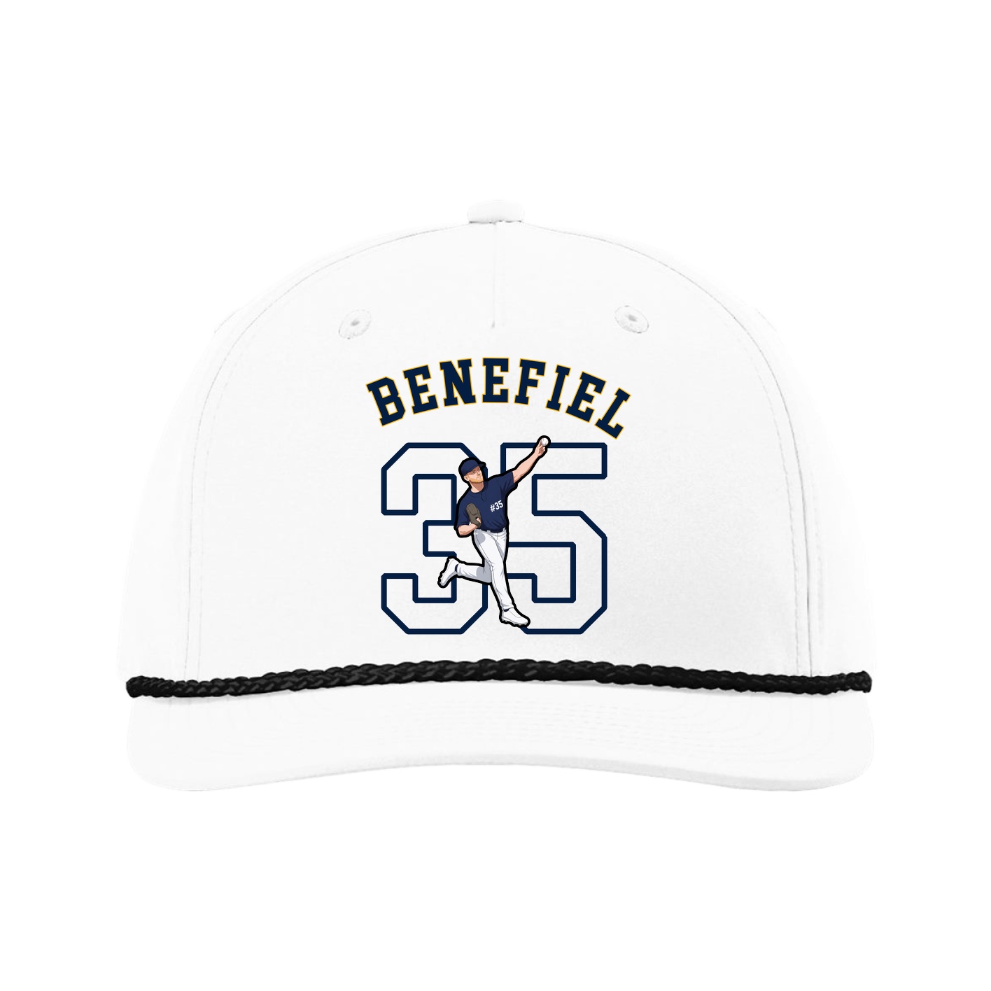 Five-Panel Classic Rope Cap — Shirsey Arch in White