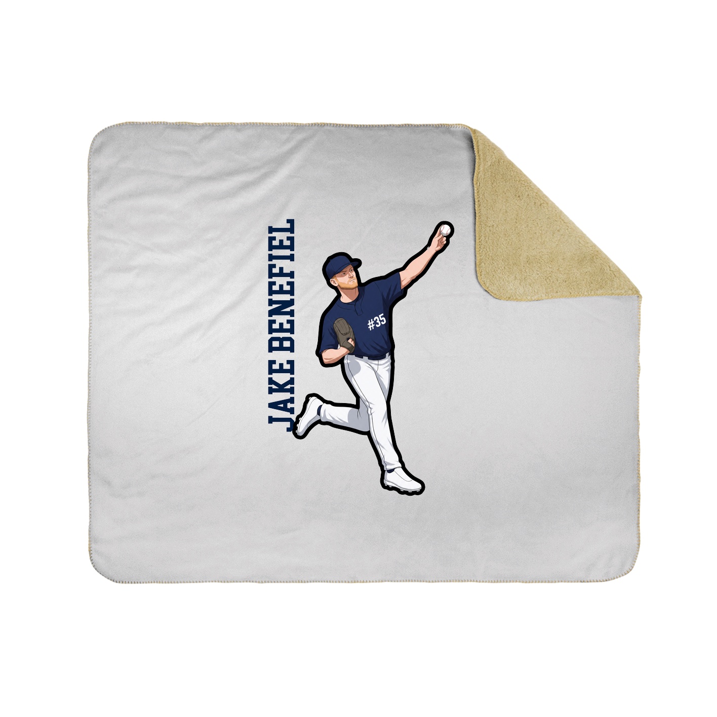 Throw Blanket — Name Vertical in White