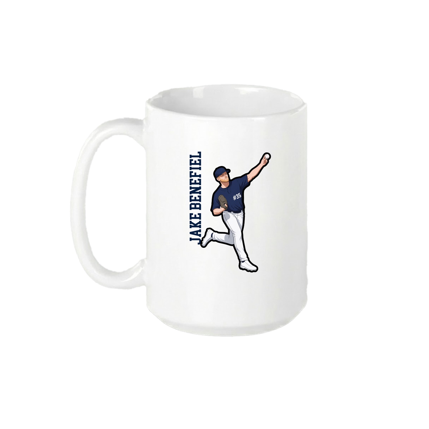 15oz Coffee Mug — Name Vertical in White