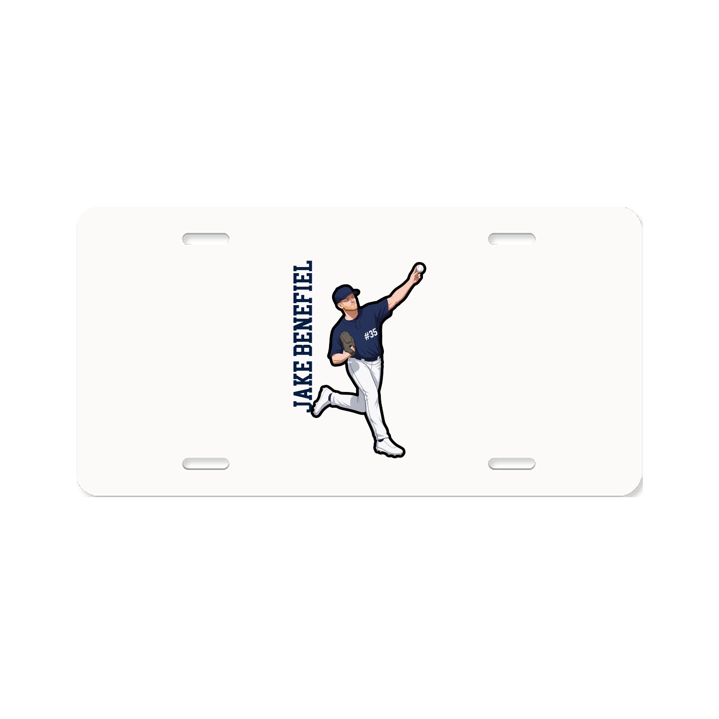 License Plate — Name Vertical in Classic