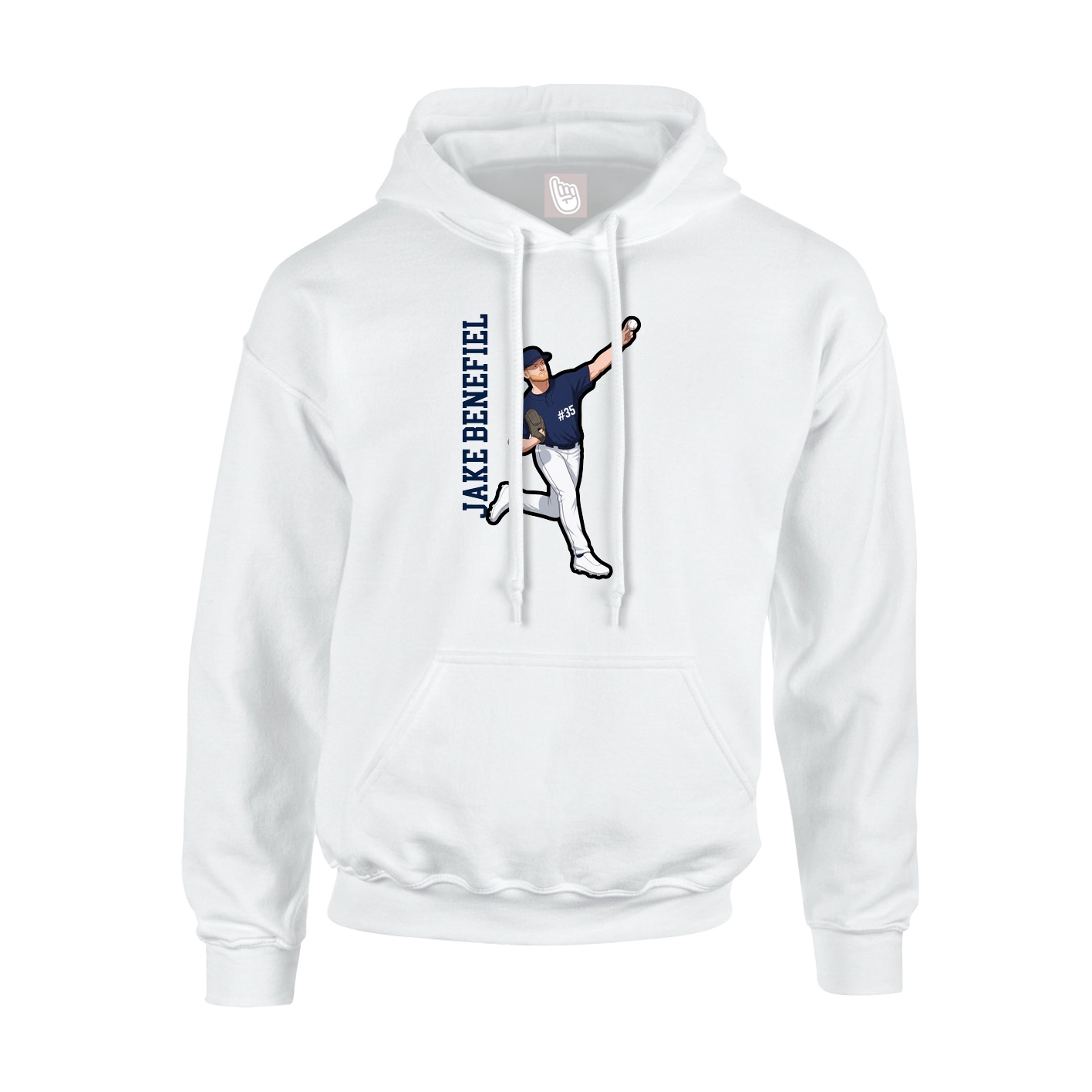 Youth Hoodie — Name Vertical in White