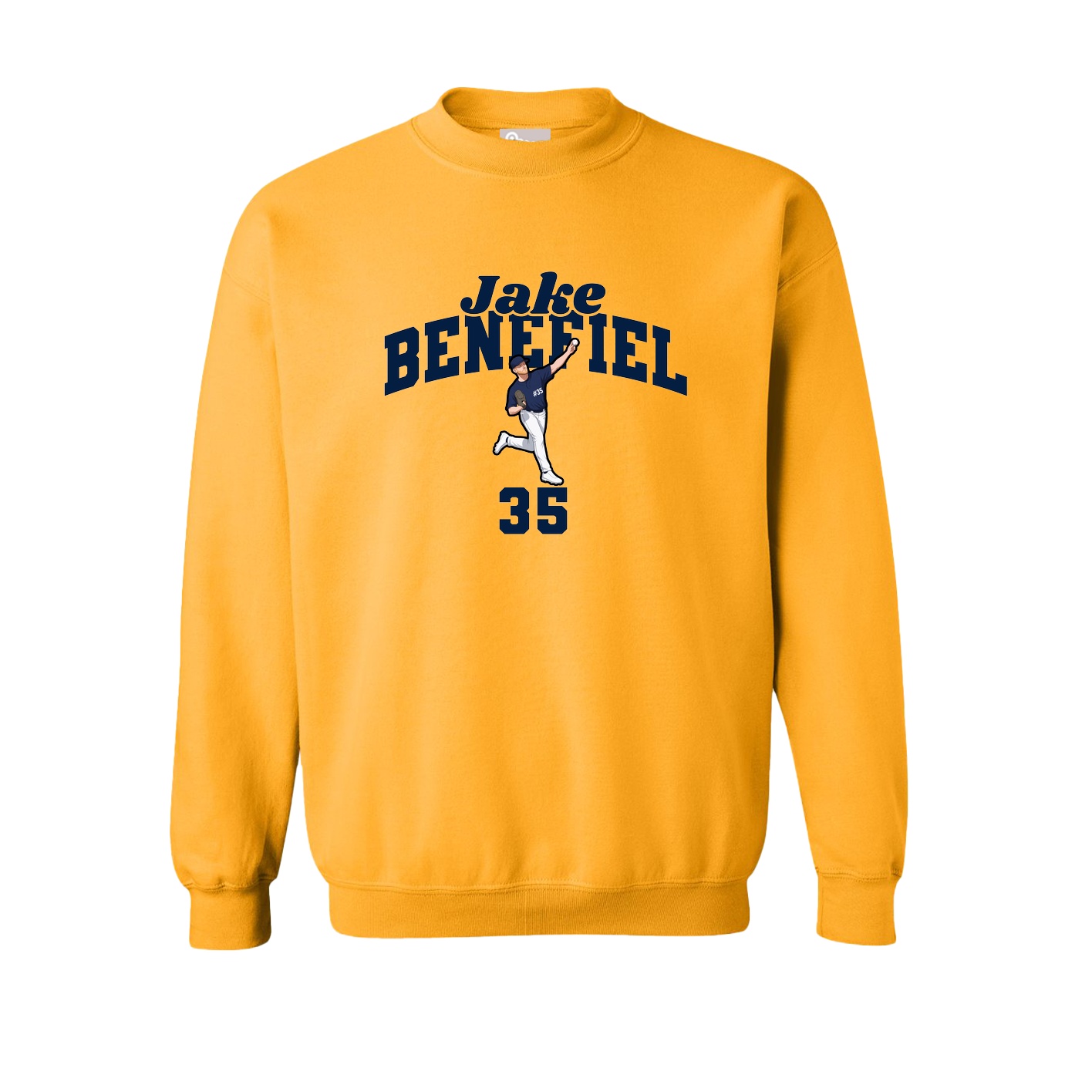 Fleece Crew — Signature Arch in Gold