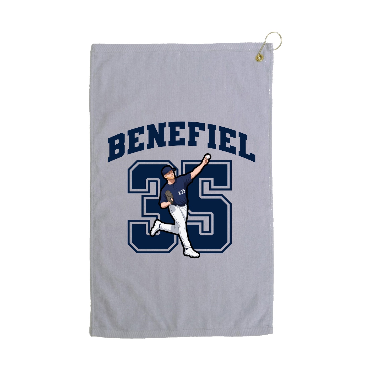 Golf Towel — Number in Grey