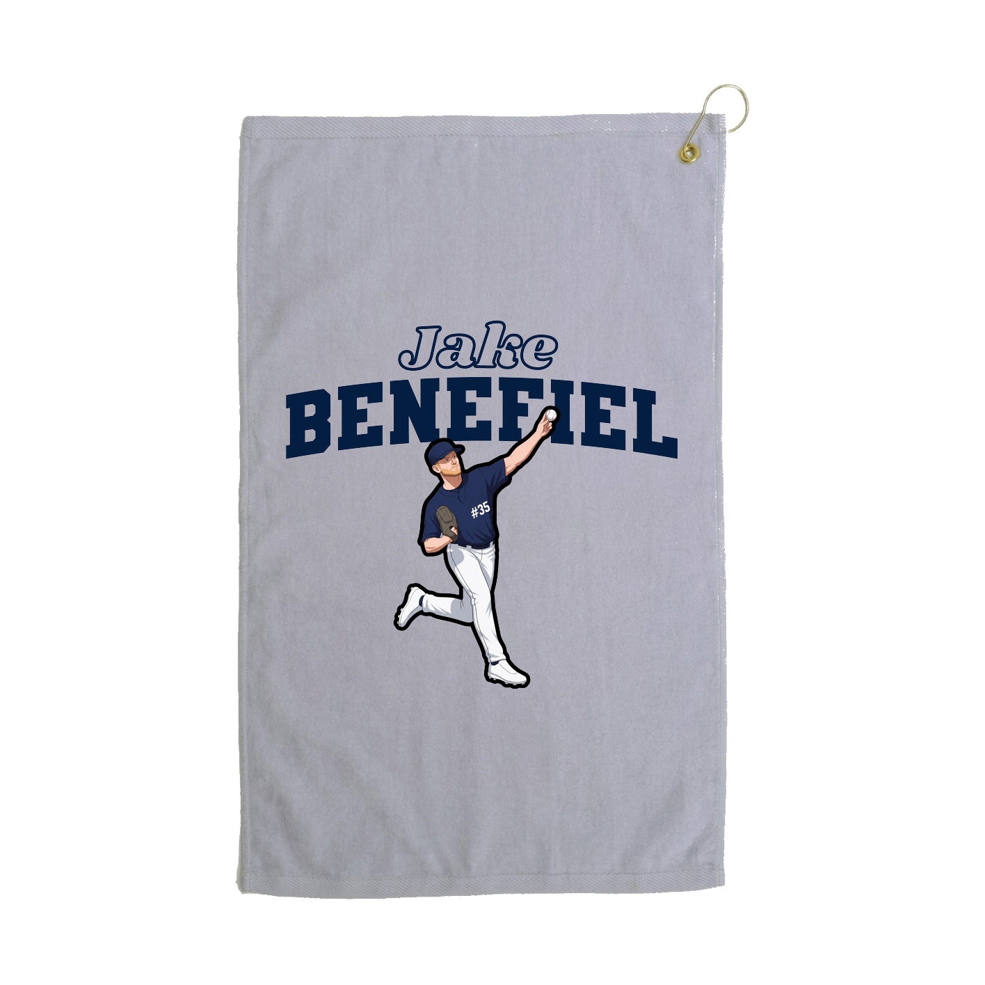 Golf Towel — Name Arch in Grey