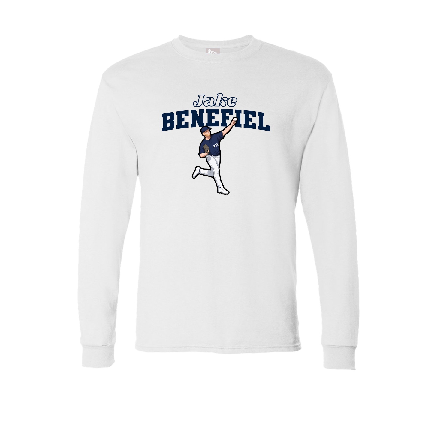 Long Sleeve Tee — Name Arch in White