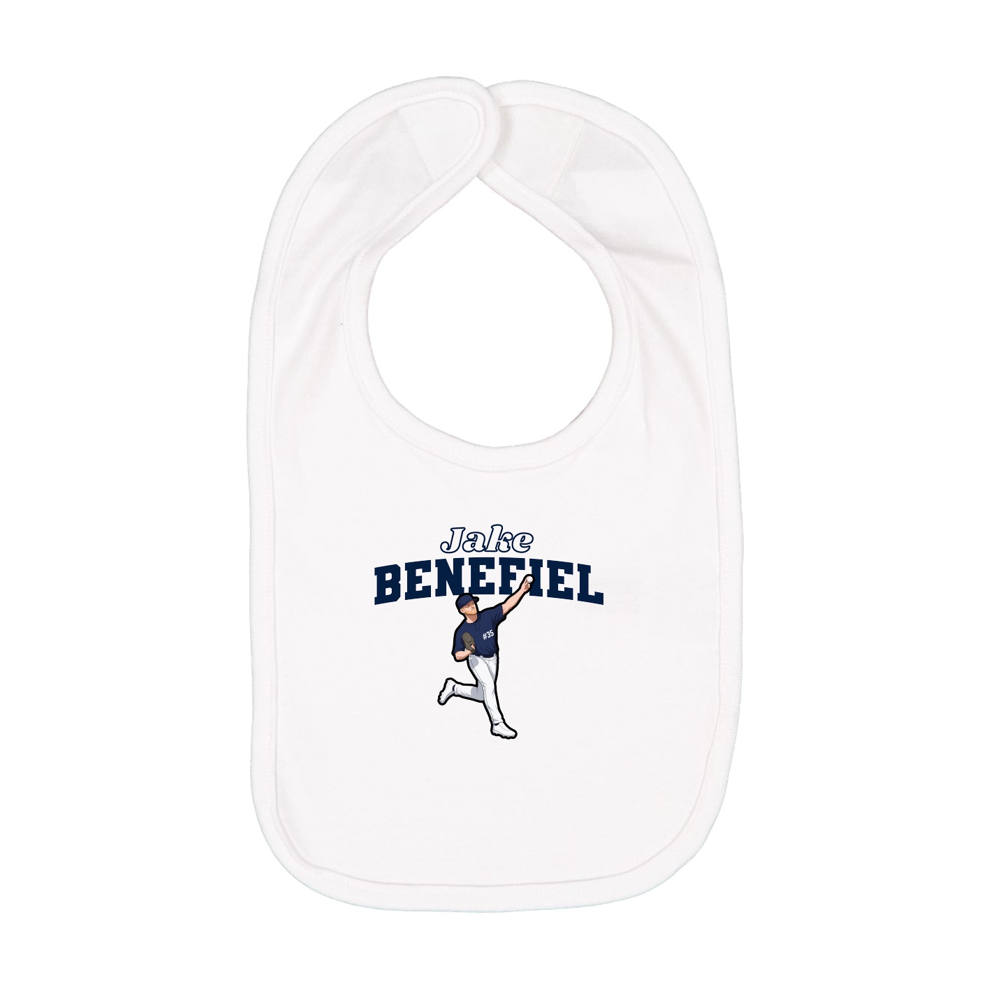 Infant Bib — Name Arch in White