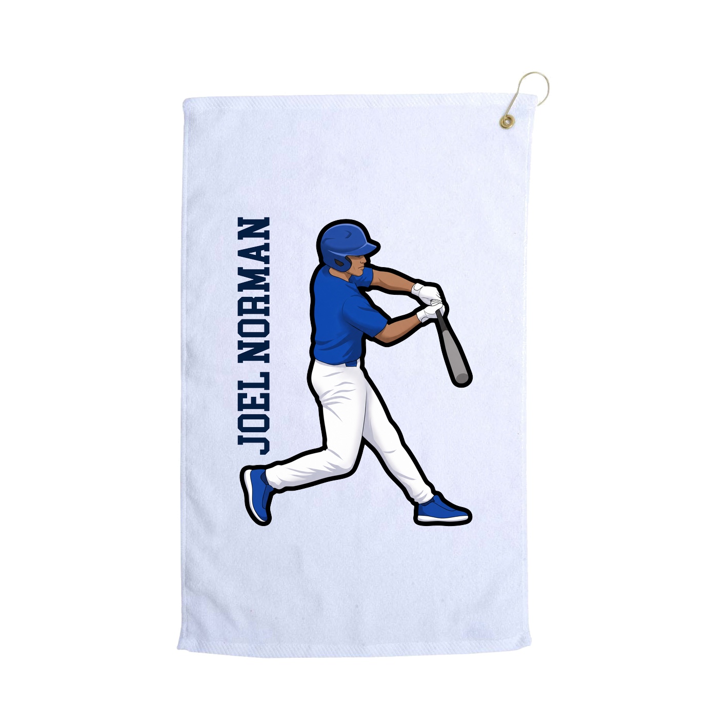 Golf Towel — Name Vertical in White