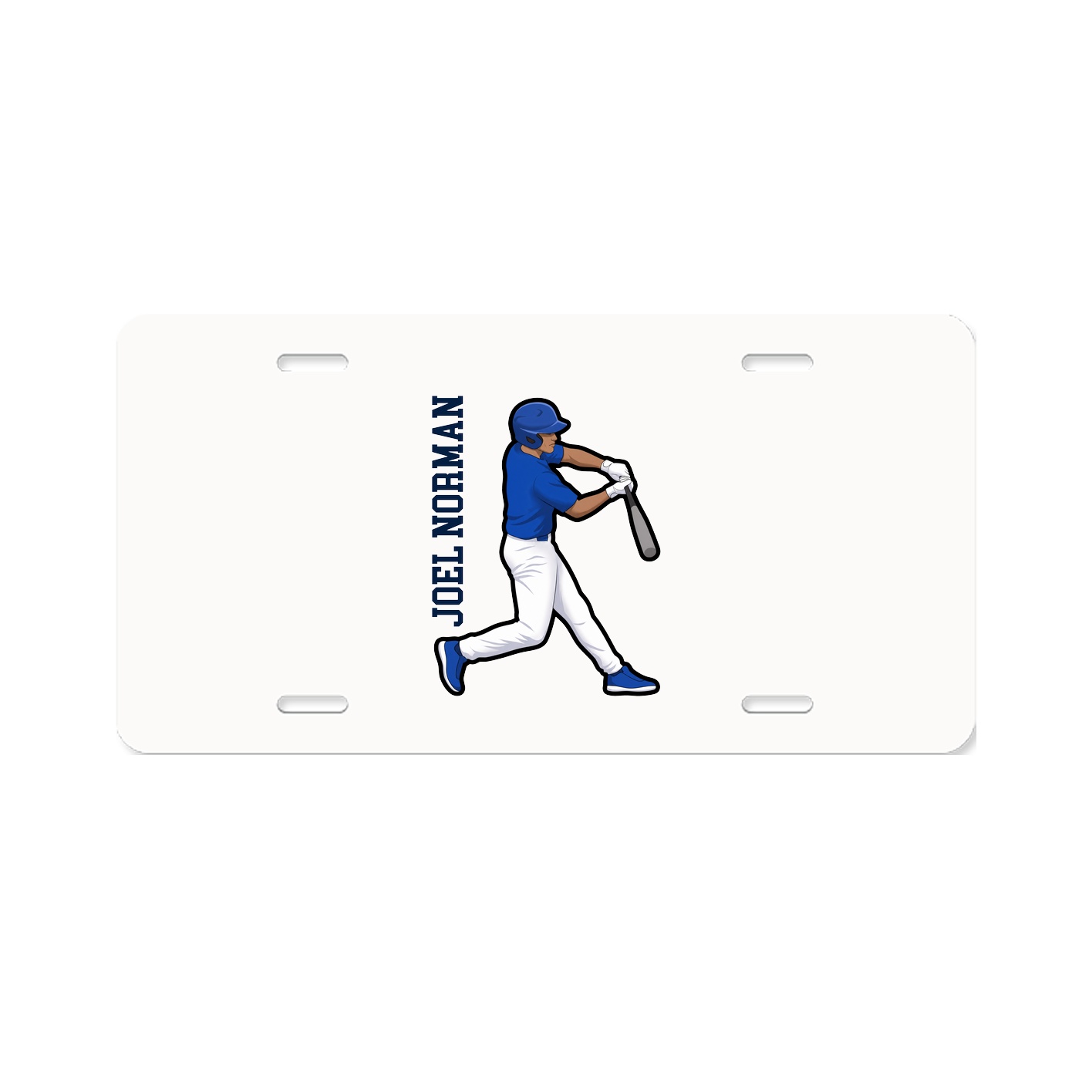License Plate — Name Vertical in Classic