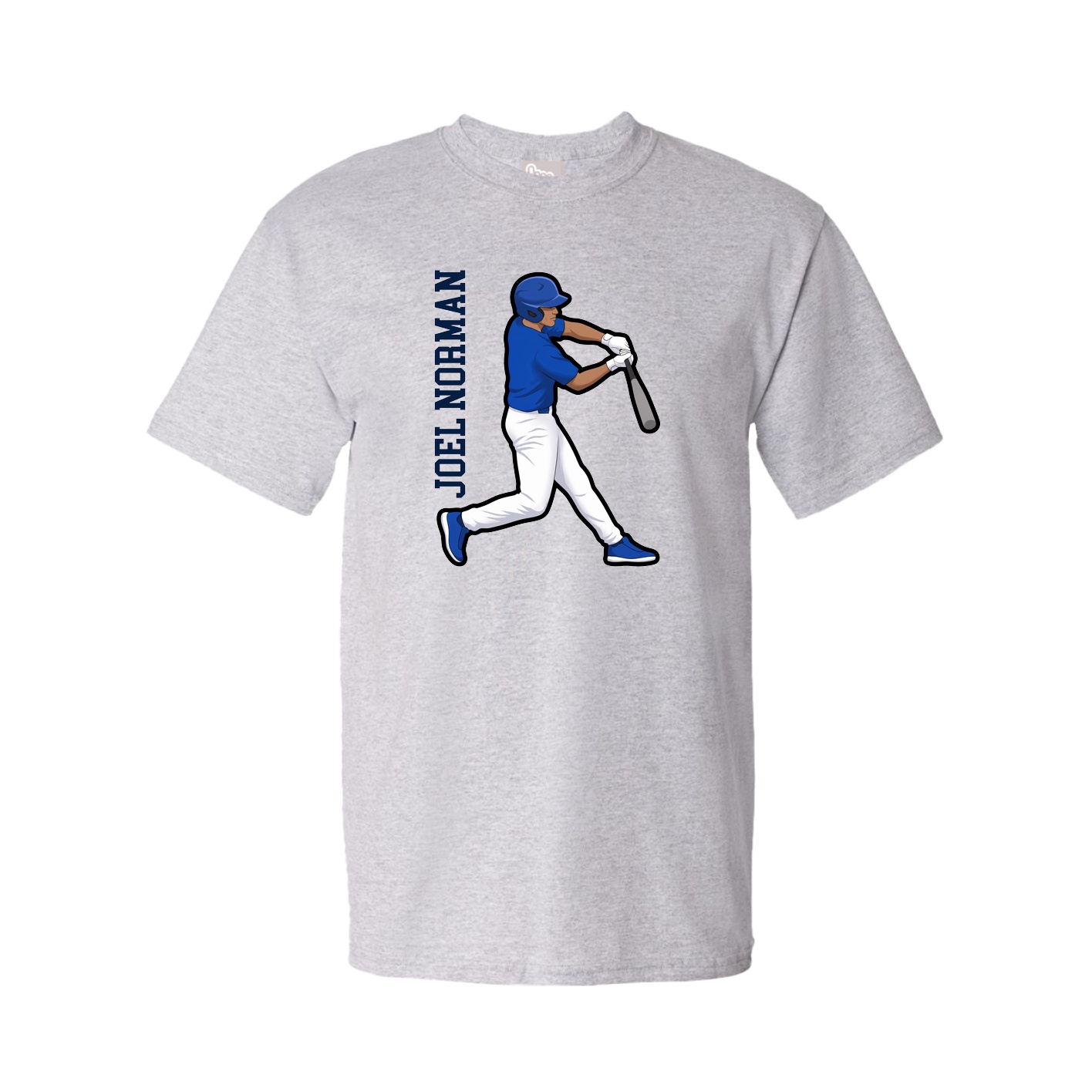 Youth Tee — Name Vertical in Grey